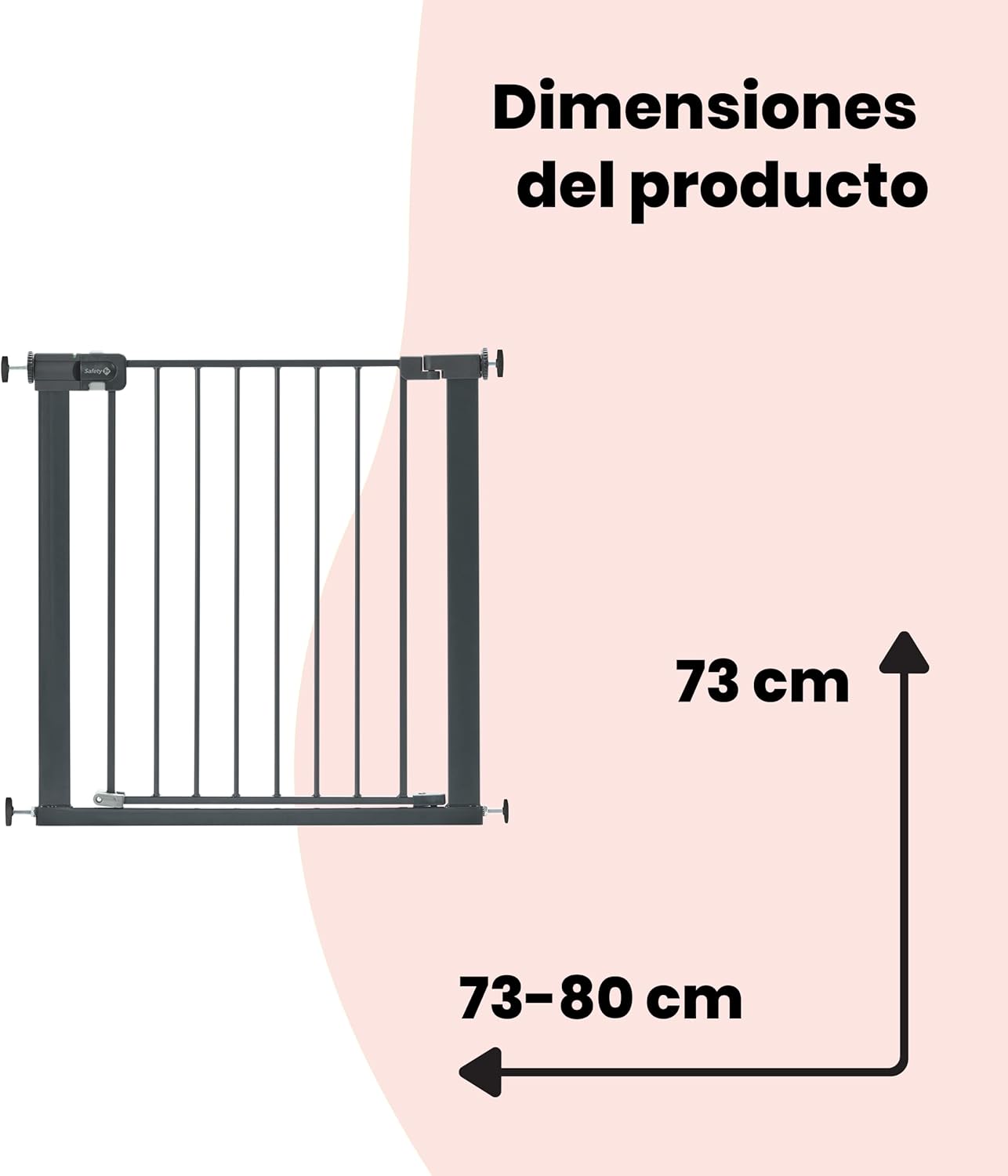 Safety 1st Easy Close Metal Barreira de segurança branca metálica para portas e escadas, porta de segurança de 80 cm até 136 cm com extensões, adequado para bebés, crianças e cães