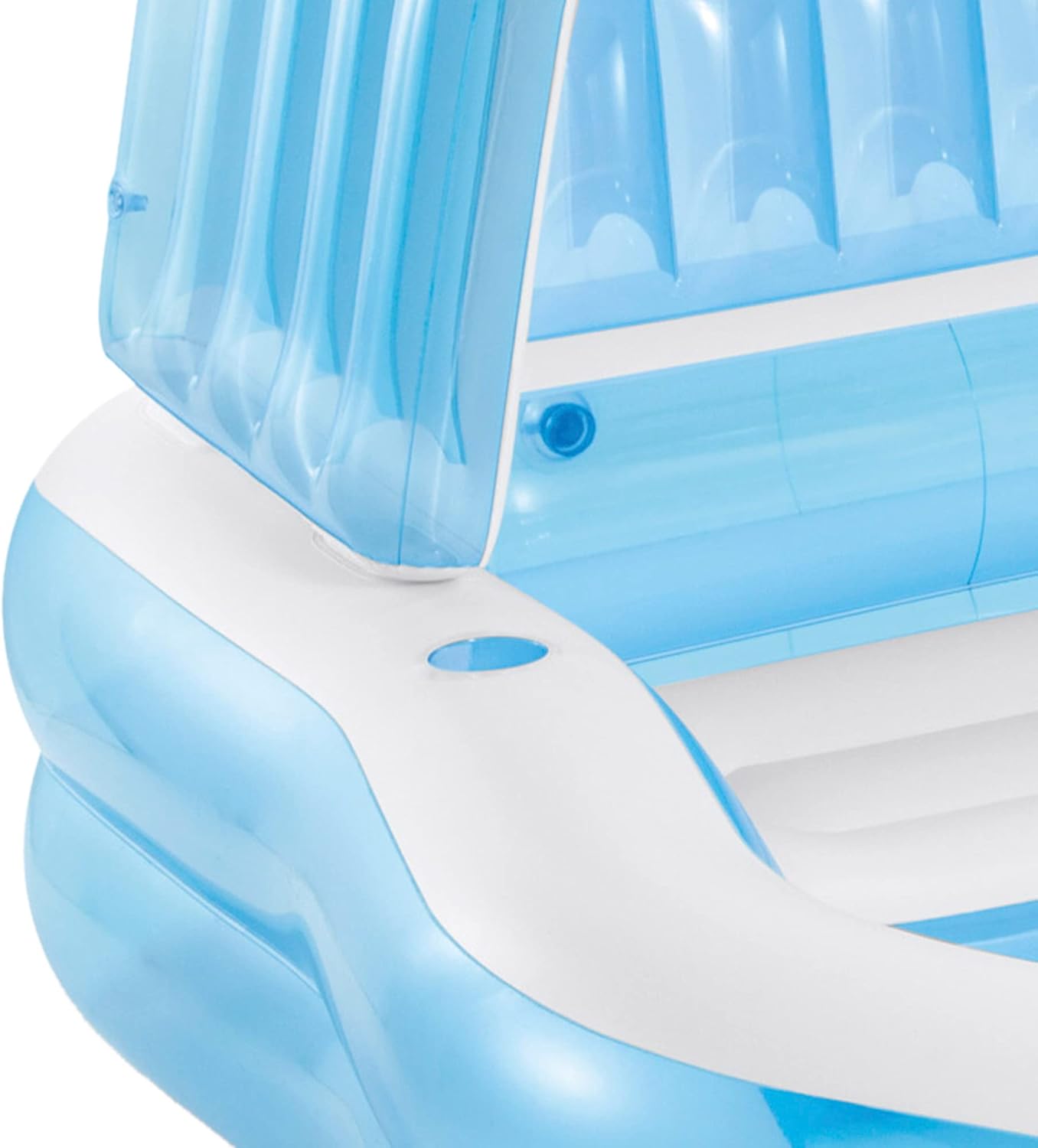 Intex Piscina insuflável infantil com toldo removível, piscina para crianças a partir dos 3 anos, inclui 2 suportes de bebidas, remendo de reparação e tampa de ralo, medidas 229 x 191 x 135 cm (57186)
