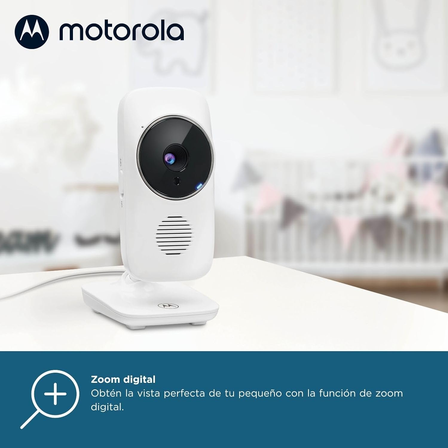 Motorola Nursery VM483 Videomonitores para bebés, unidade para pais de 2,8 polegadas, infravermelhos, zoom digital, função Talk-Back, branco