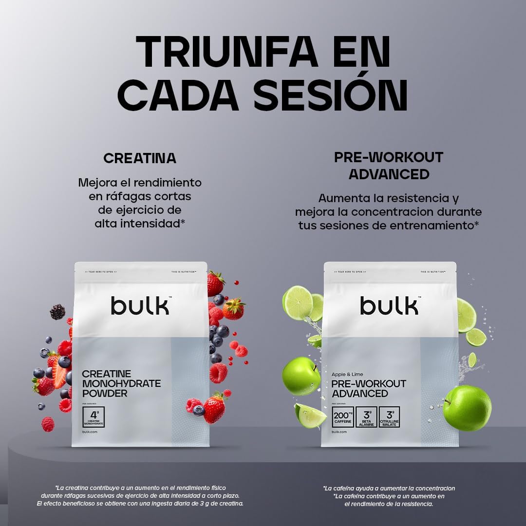 Bulk Pure Whey Protein, 500 g, 16 doses, produto rico em proteínas, baixo teor de açúcar, absorção rápida, sem adição de sabores, 5 g de BCAA por cacito, as embalagens e embalagens podem variar