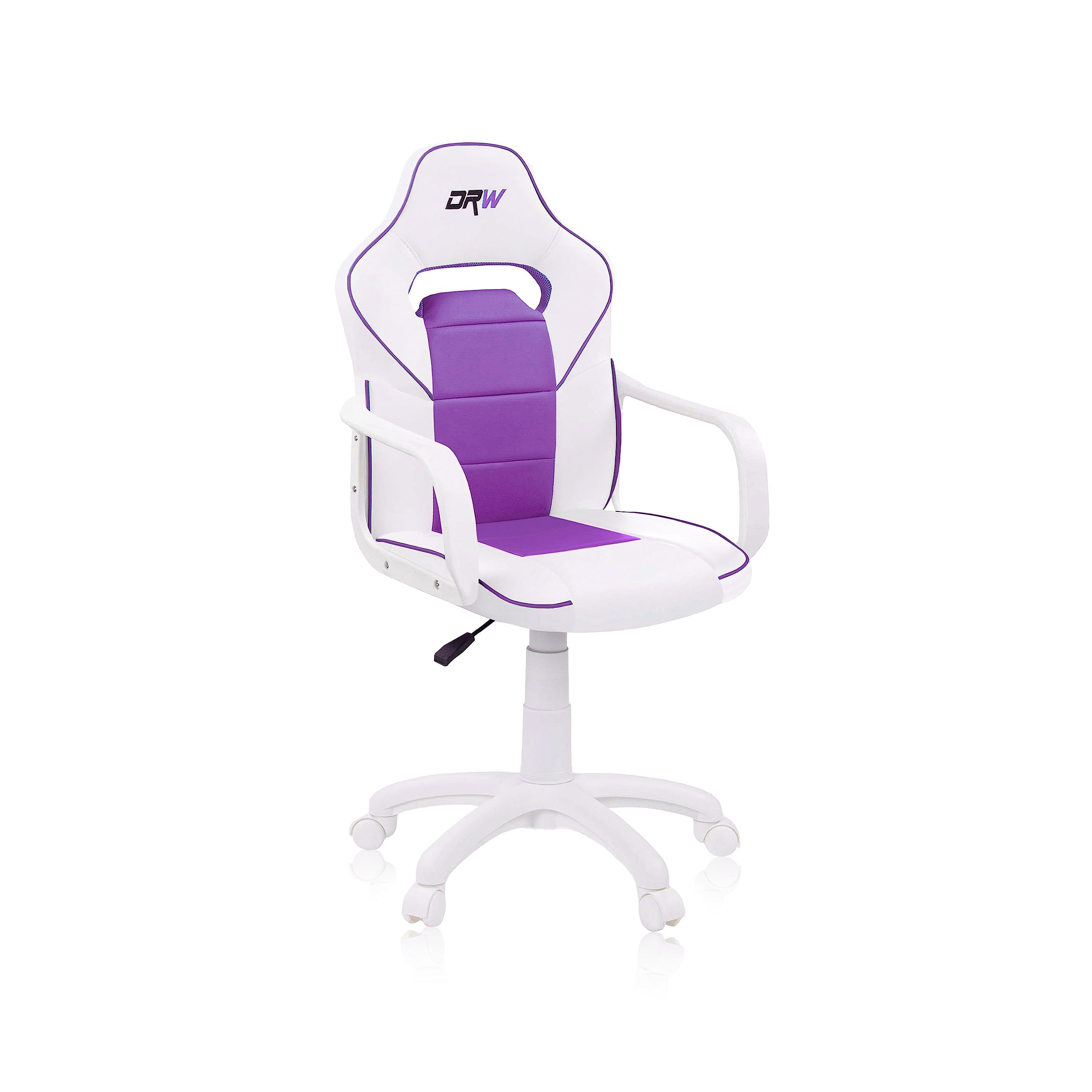 duehome | DRW, cadeira Gamer, cadeira de escritório, estúdio ou secretária, acabamento em silício pele branca e turquesa, medidas: 46,5 cm (largura) x 46 cm (comprimento) x 98-109,5 cm (altura)