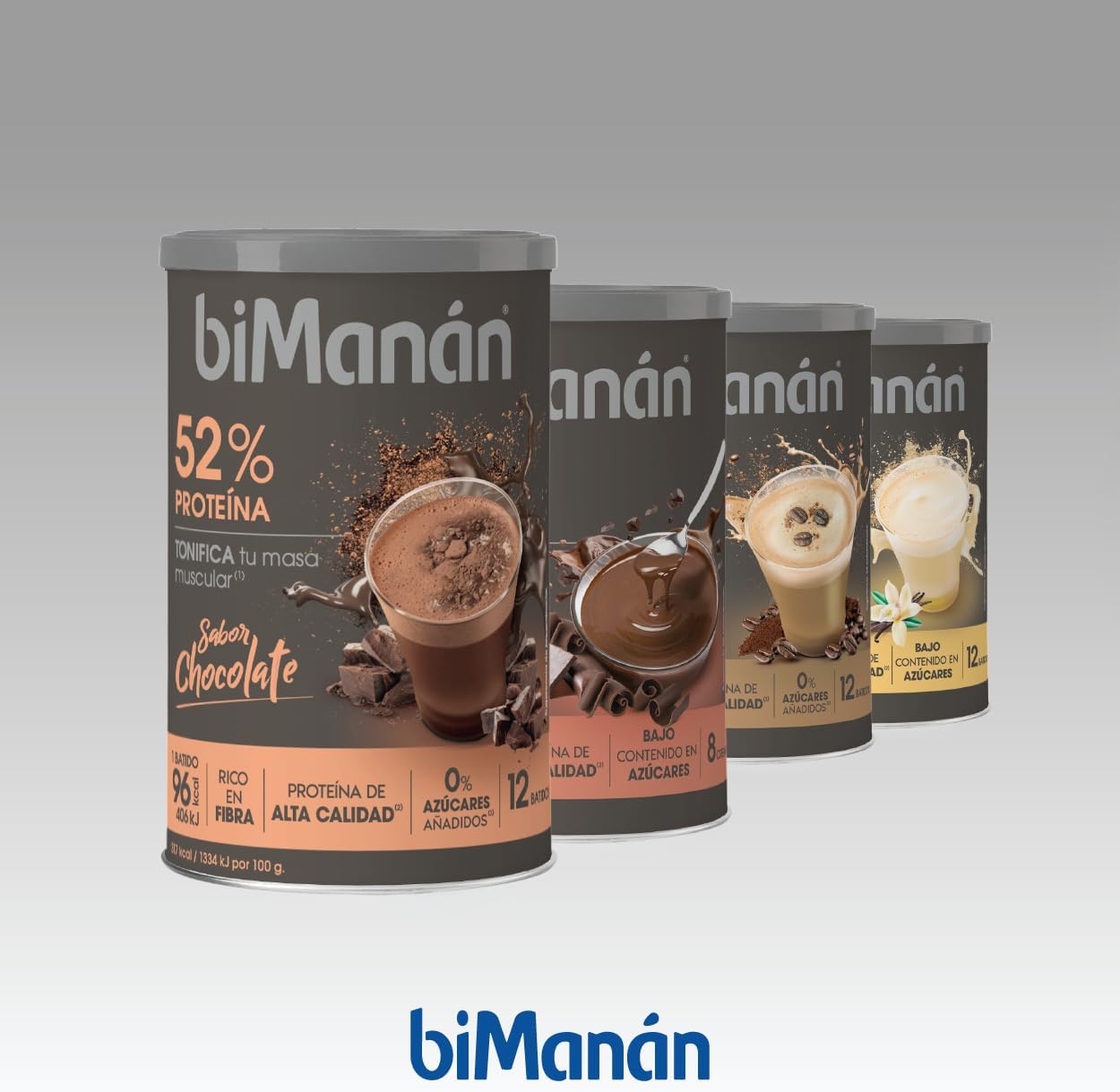 BIMANÁN - Batido de proteína, sabor de chocolate, 52% de proteína por porção, ajuda a tonificar e aumentar a massa muscular, 360 g, 12 Rações