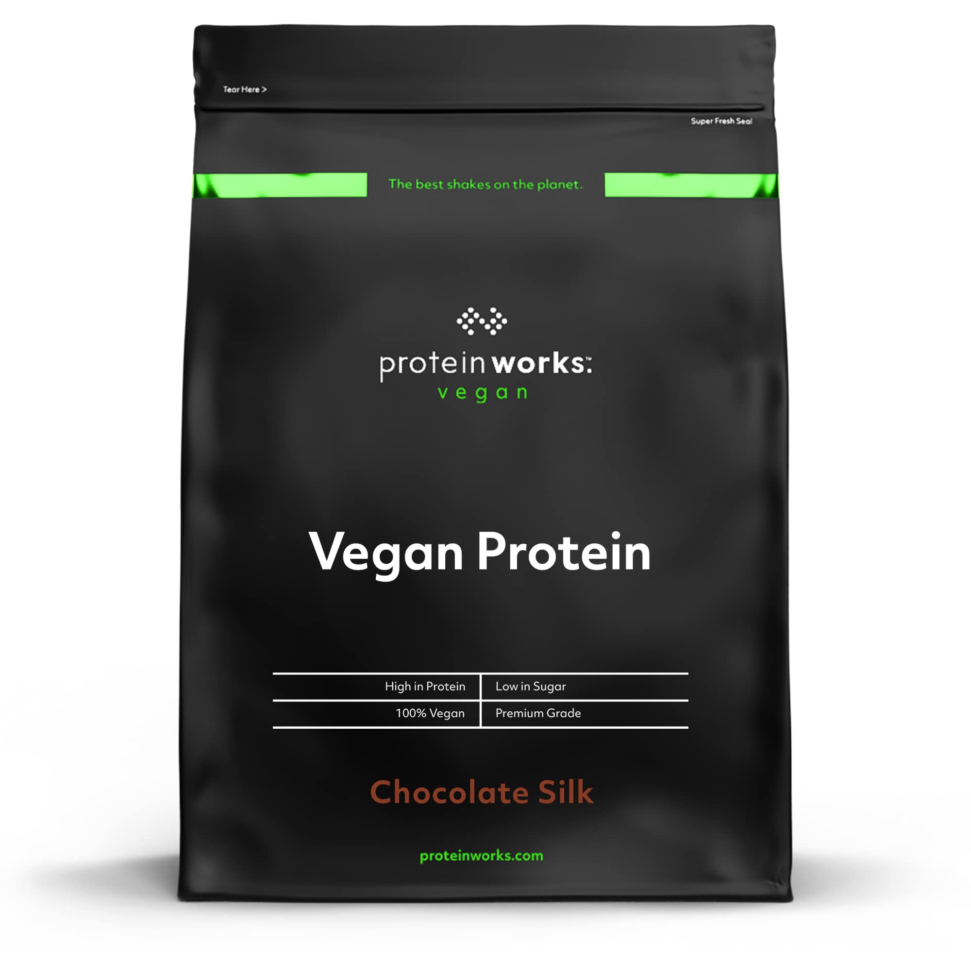 Protein Works - Proteína vegana, 100% A base de plantas, sem glúten, baixo em gorduras, sem sabor - 1 kg