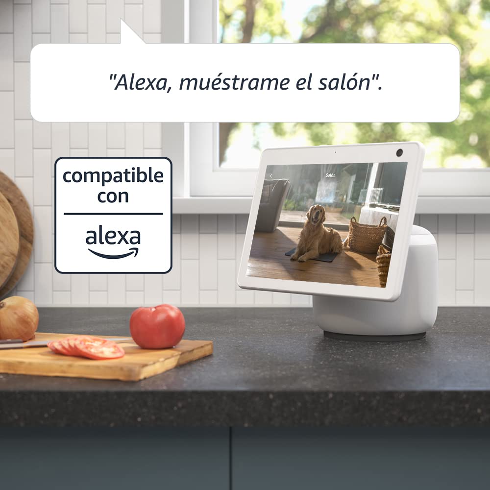 Blink Mini Pan-Tilt Cámara | Cámara de seguridad inteligente orientable, interior, con enchufe, audio bidireccional, vídeo HD y detección de movimiento, compatible con Alexa (blanca)