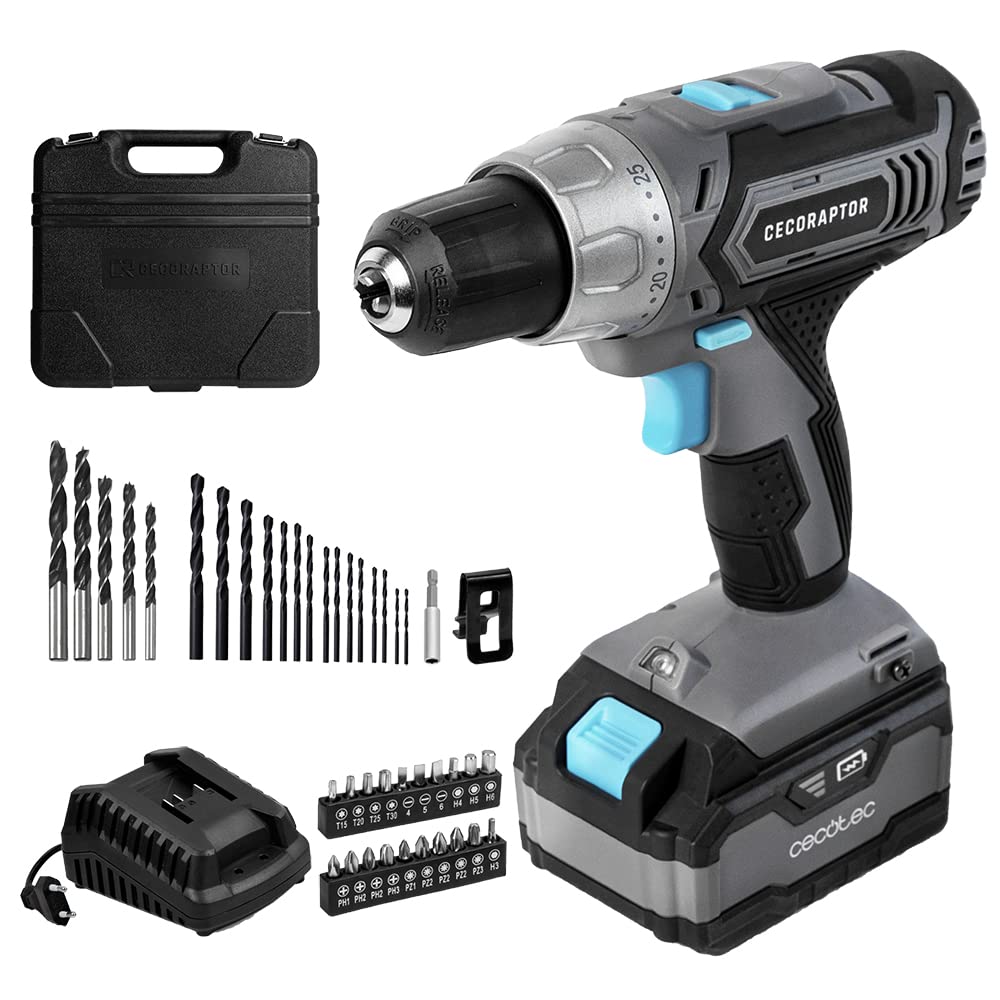 Cecotec Taladro Eléctrico Percutor PowerDrill 850 EasyAdjust. 850W, 46000 impactos por minuto, 4800 rpm, Cable extralargo 3m, Mandril portabrocas sin llave 13mm diámetro, Totalmente equipado