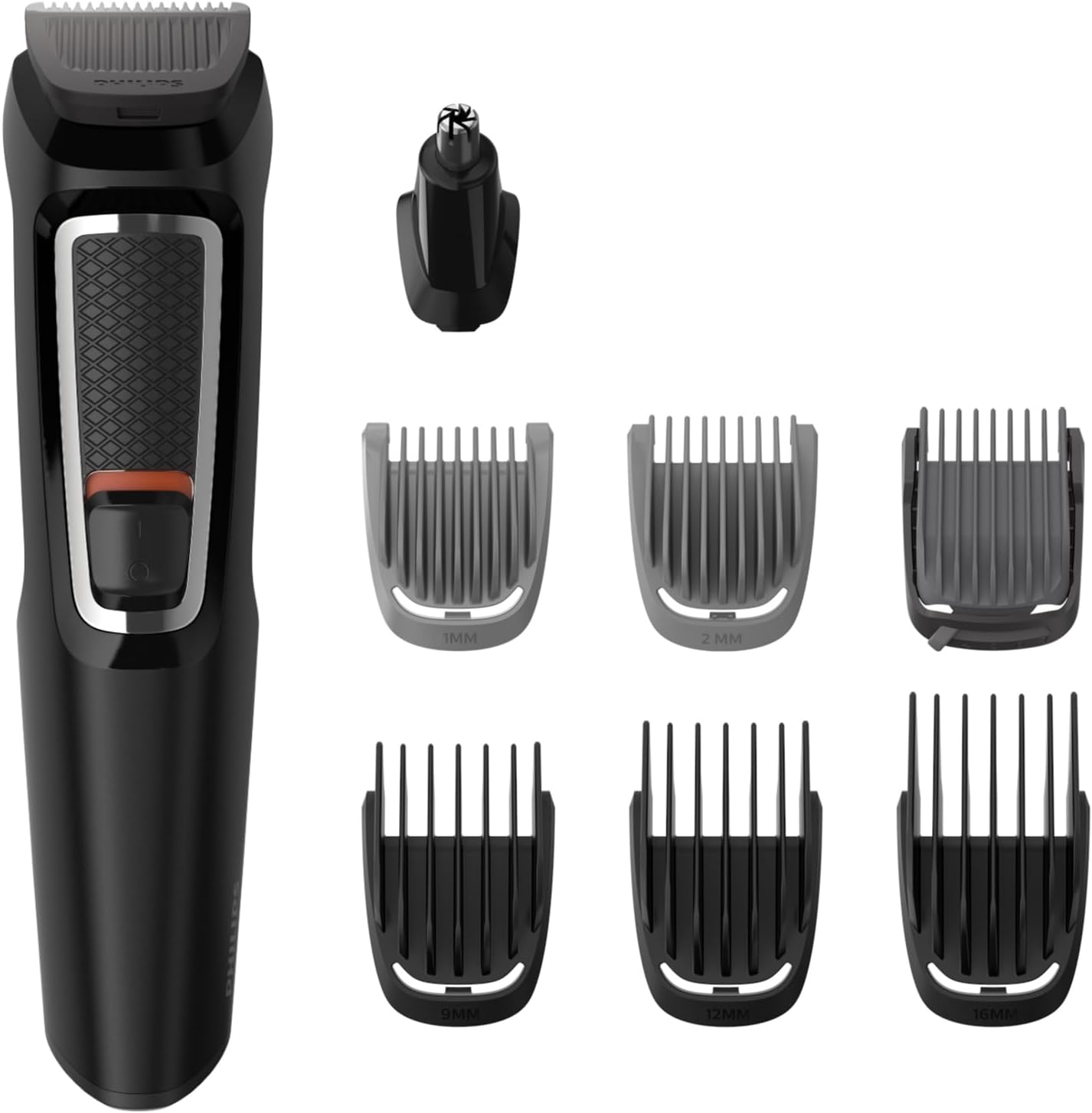 Serie 3000 de Philips, recortador todo en uno Multigroom, 7 en 1, una sola herramienta, moldeado sencillo para rostro y pelo, 11 posiciones de longitud (0,5-16 mm), modelo MG3730/15
