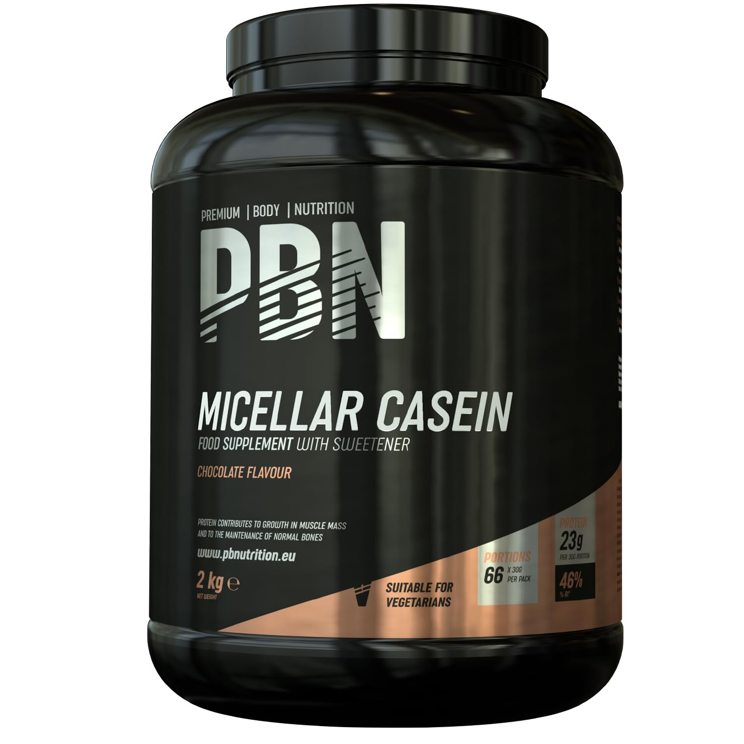Premium Body Nutrition - Caseína micelar 1 kg (embalagem de 1), sabor chocolate