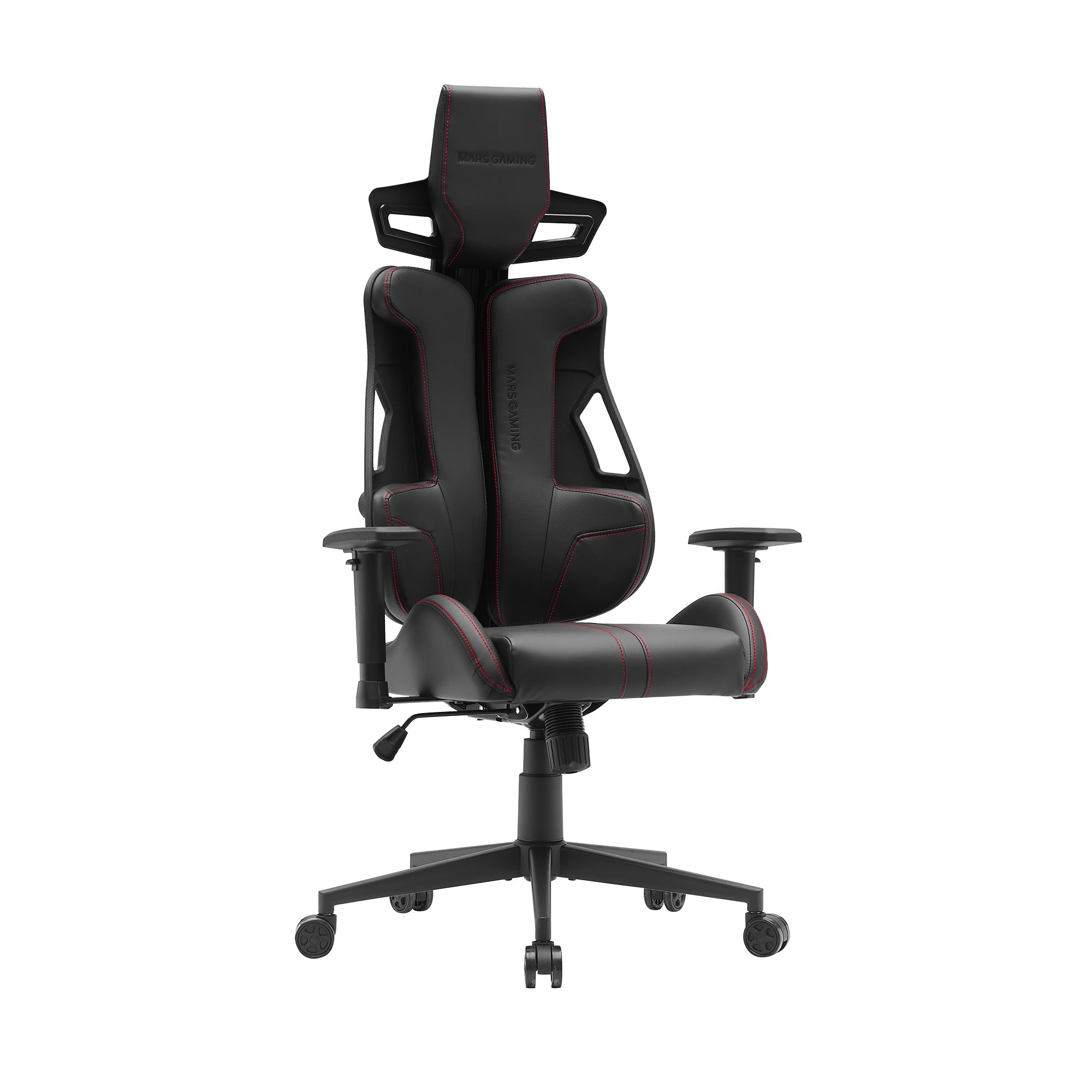 Mars Gaming MGC-ERGOB, cadeira de jogos ergonómica, assento e encosto de malha respirável, encosto de cabeça regulável, altura ajustável entre 110,5 e 120,5 cm, sistema de equilíbrio de 3° a 18°