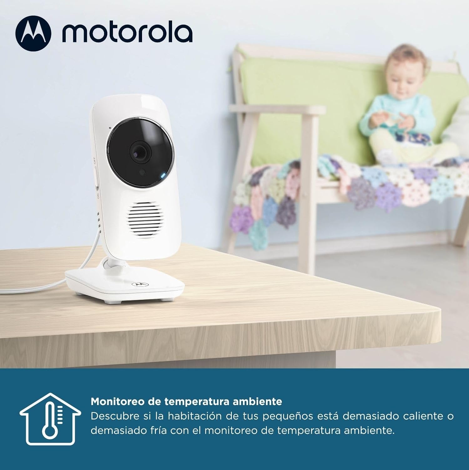Motorola Nursery VM483 Videomonitores para bebés, unidade para pais de 2,8 polegadas, infravermelhos, zoom digital, função Talk-Back, branco