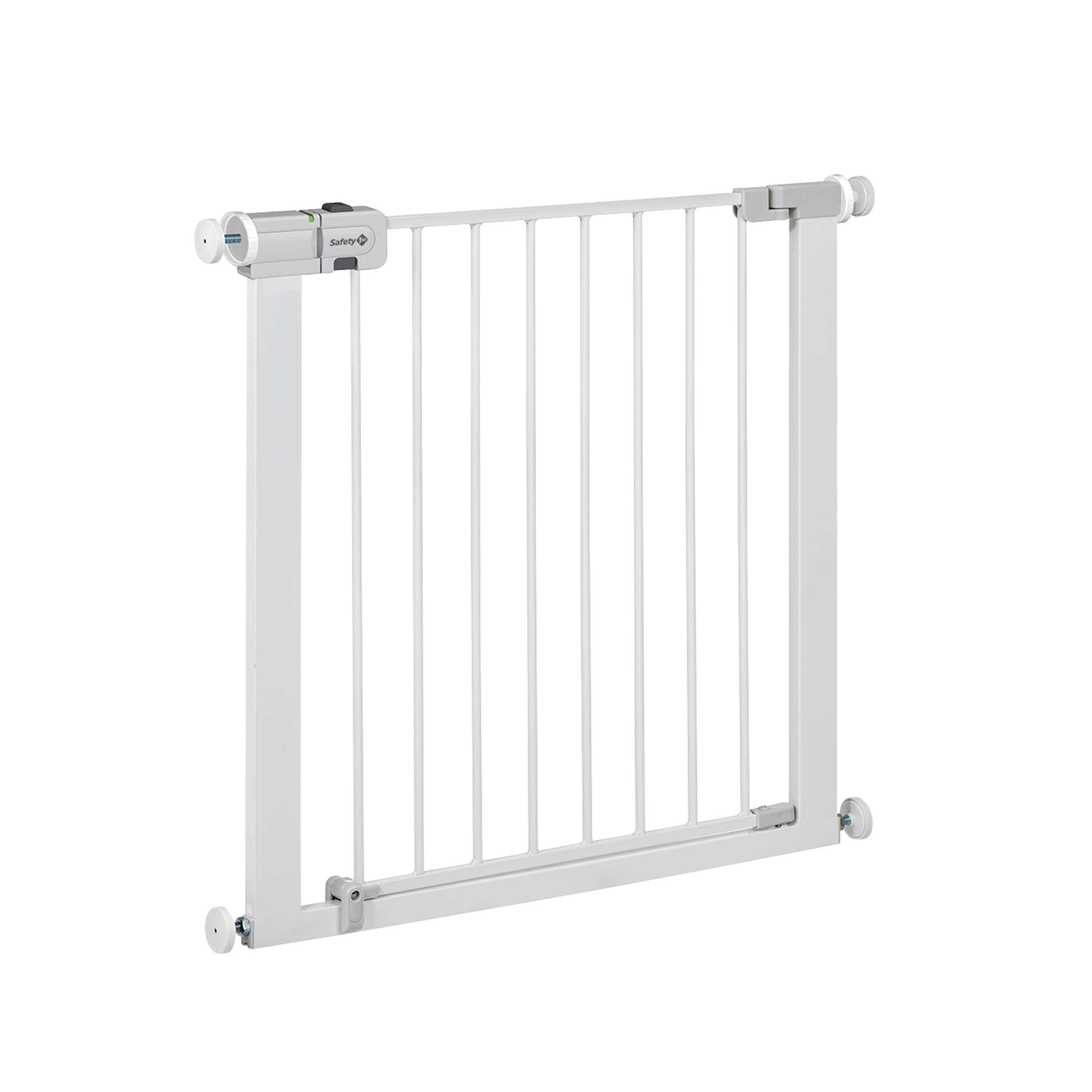 Safety 1st Easy Close Metal Barreira de segurança branca metálica para portas e escadas, porta de segurança de 80 cm até 136 cm com extensões, adequado para bebés, crianças e cães