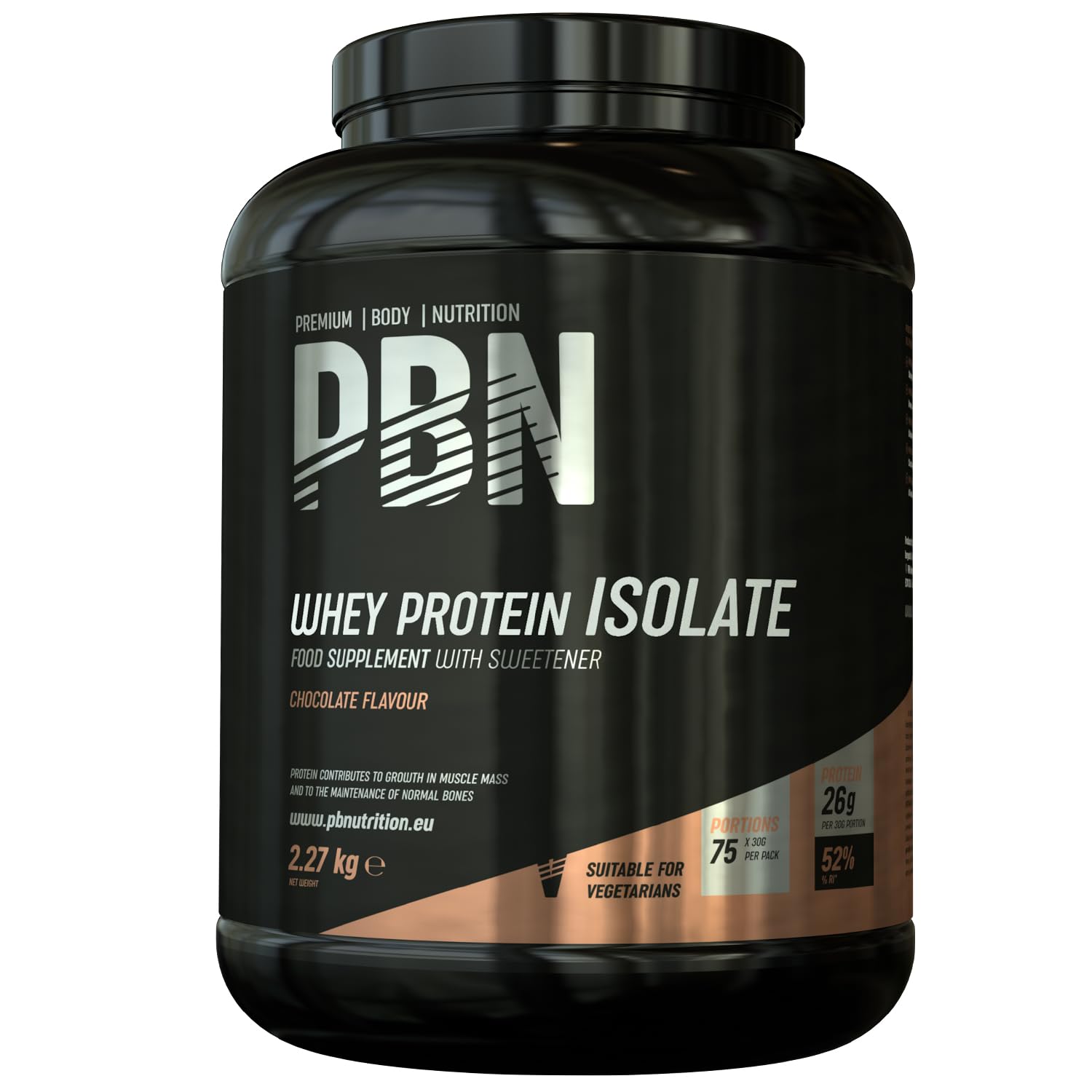 Premium Body Nutrition Whey Isolato Isolado de proteína de soro de leite em pó, 33 porções