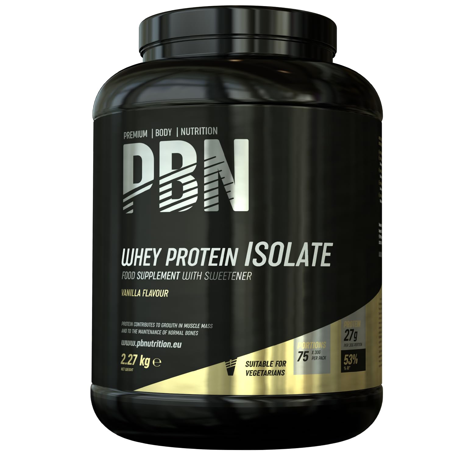 Premium Body Nutrition Whey Isolato Isolado de proteína de soro de leite em pó, 33 porções