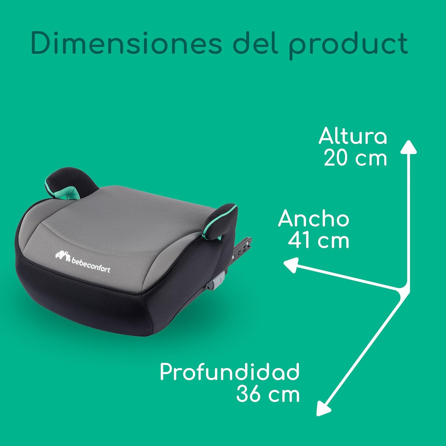 Bebeconfort Manga i-Fix, assento elevador, elevador de carro para criança, cadeira de carro isofix, grupo 3 para crianças de 125 a 150 cm, de 6 a 12 anos (22-36 kg), cinzento Mist
