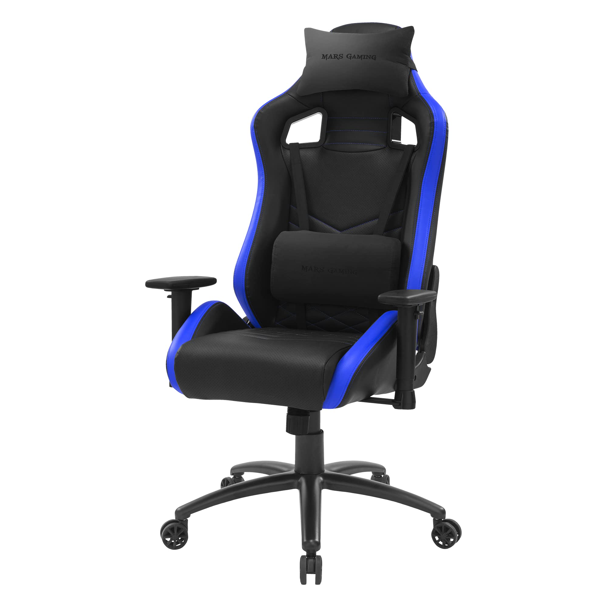 Mars Gaming MGC-ERGOB, cadeira de jogos ergonómica, assento e encosto de malha respirável, encosto de cabeça regulável, altura ajustável entre 110,5 e 120,5 cm, sistema de equilíbrio de 3° a 18°