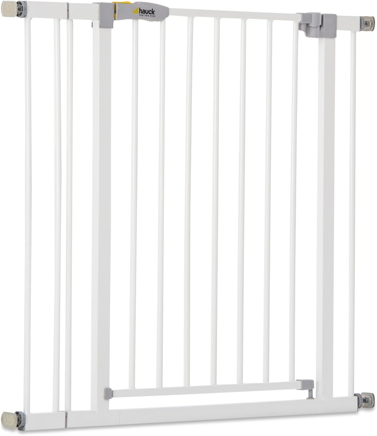 hauck Barreira de segurança crianças para portas e escadas Open N Stop Safety incl. Extensão de 9 cm, Corrimão de escada para crianças sem orifícios, cercas infantis, metal 84-89 cm, branco