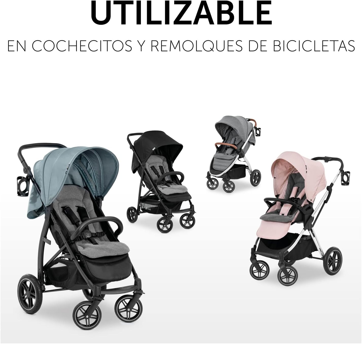 hauck Colchoneta para Silla de Paseo Universal - Funda Carrito Bebe y Remolques de Bicicleta para Niños, Algodón, Transpirable, Suave, Fácil de Fijar, Verano e Invierno - Gris Oscuro