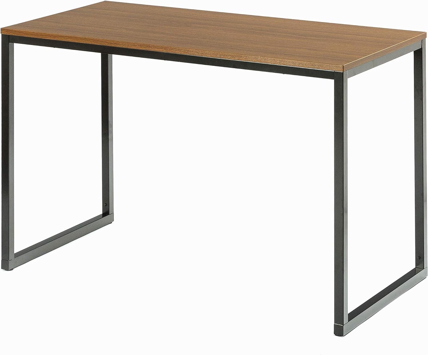 Zinus Jennifer Mesa de escritorio 160x61x74 cm - Mesa de estudio moderna de metal y madera - Mesa de ordenador - Marrón y blanco