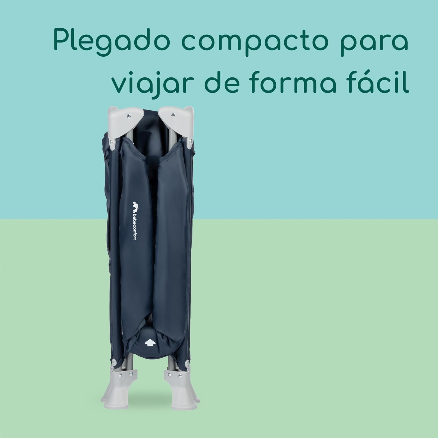 Bebeconfort Soft Dreams, berço de viagem, 0-3 anos (0-15 kg), berço de viagem leve, colchão espuma e fibra de madeira (60 x 120 cm), saco de transporte, dobrável compacto tipo guarda-chuva, marinha