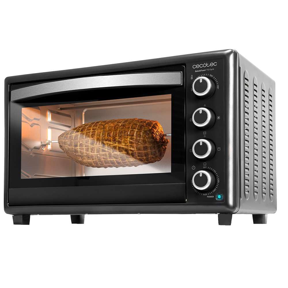 Cecotec Forno de mesa Bake &Toast 1090 Black, 10 L, 1000 W, temporizador 60 min, temperatura ajustável até 230 ºC, assadeira, grelha e uma alça com pinças