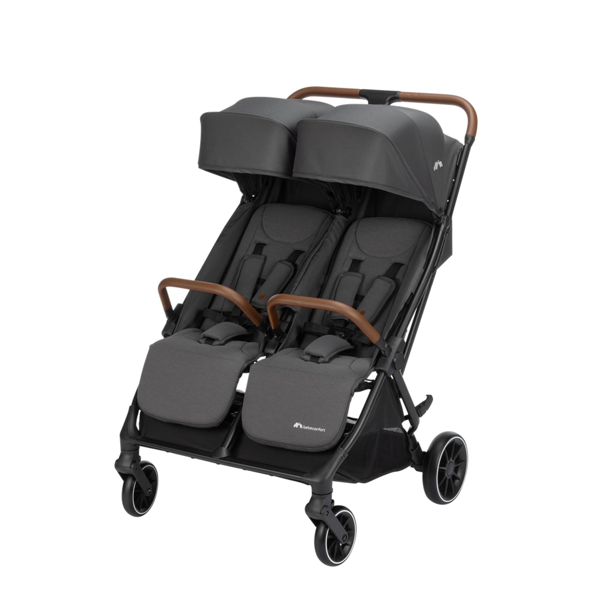 Bebeconfort Mane, carrinho de abotoar, 0 - 22 kg, dobrável automático, reclinação total, barras de segurança giratórias, arnês de 5 pontos, janela de malha, bolha impermeável, cesta (8 kg), Mineral
