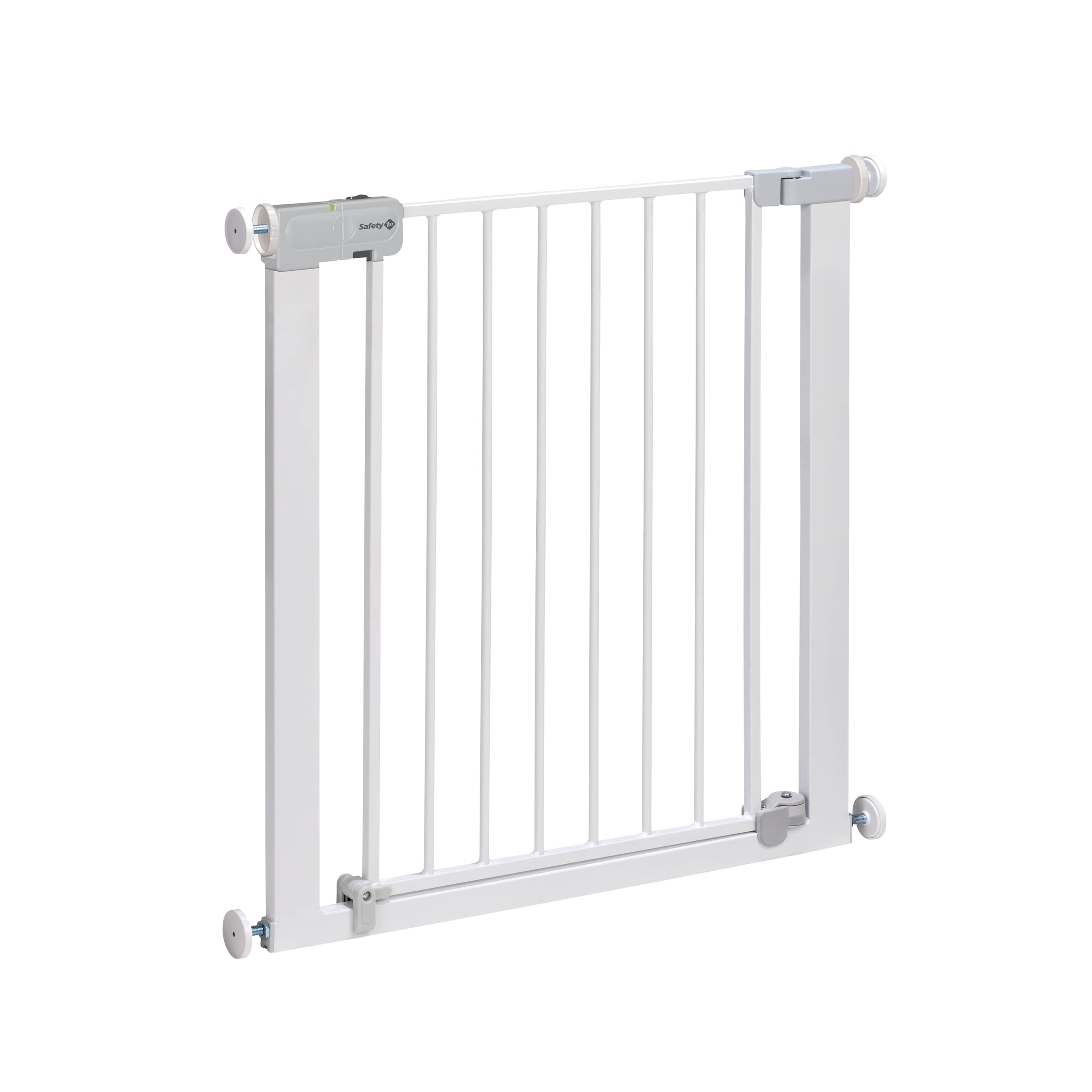 Safety 1st Easy Close Metal Barreira de segurança branca metálica para portas e escadas, porta de segurança de 80 cm até 136 cm com extensões, adequado para bebés, crianças e cães