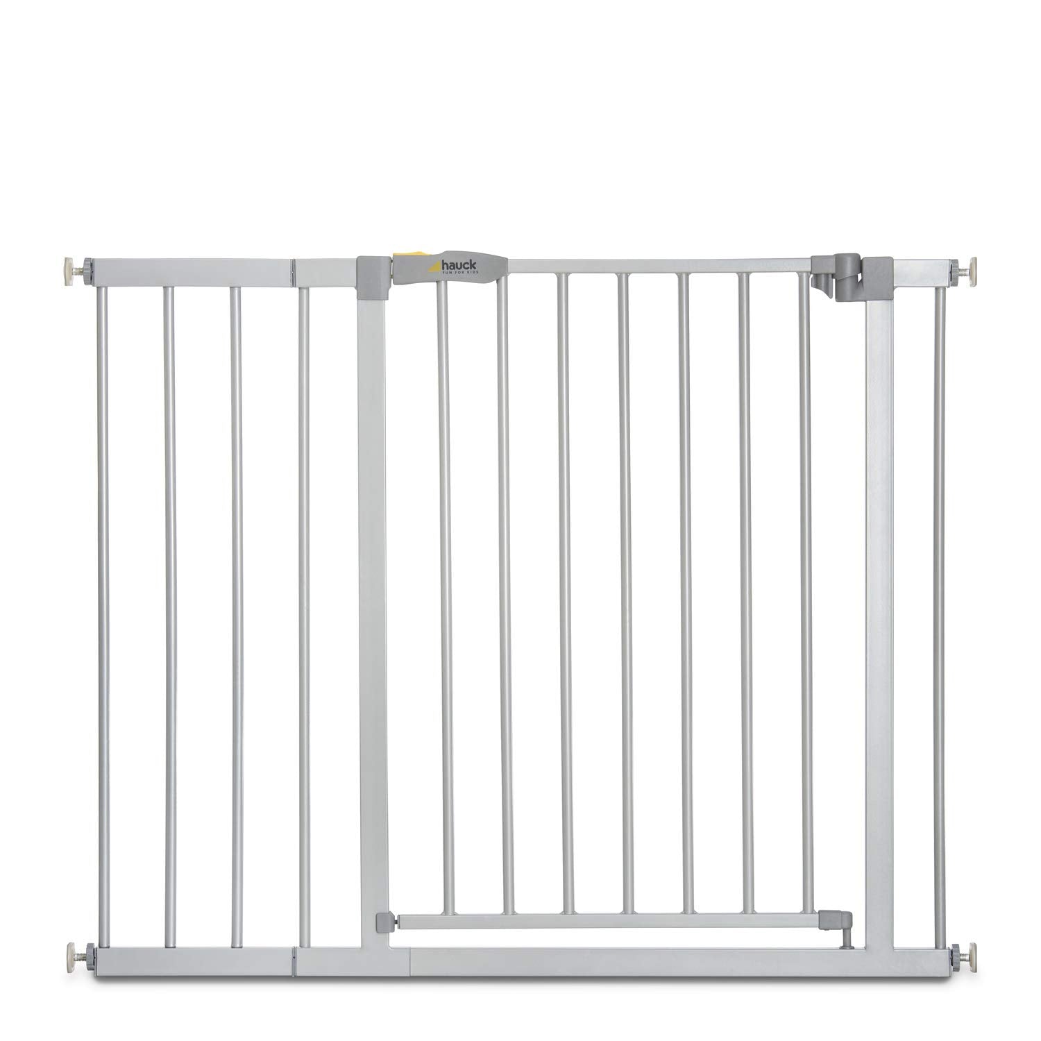 hauck Stop N Safe 2 Silver Barrera Seguridad Niños | Valla Infantil para Puertas y Escaleras de 84 a 89 cm – Sin Taladrar – Seguridad Bebé - Aptas como Vallas para Perros – Solo para Interiores