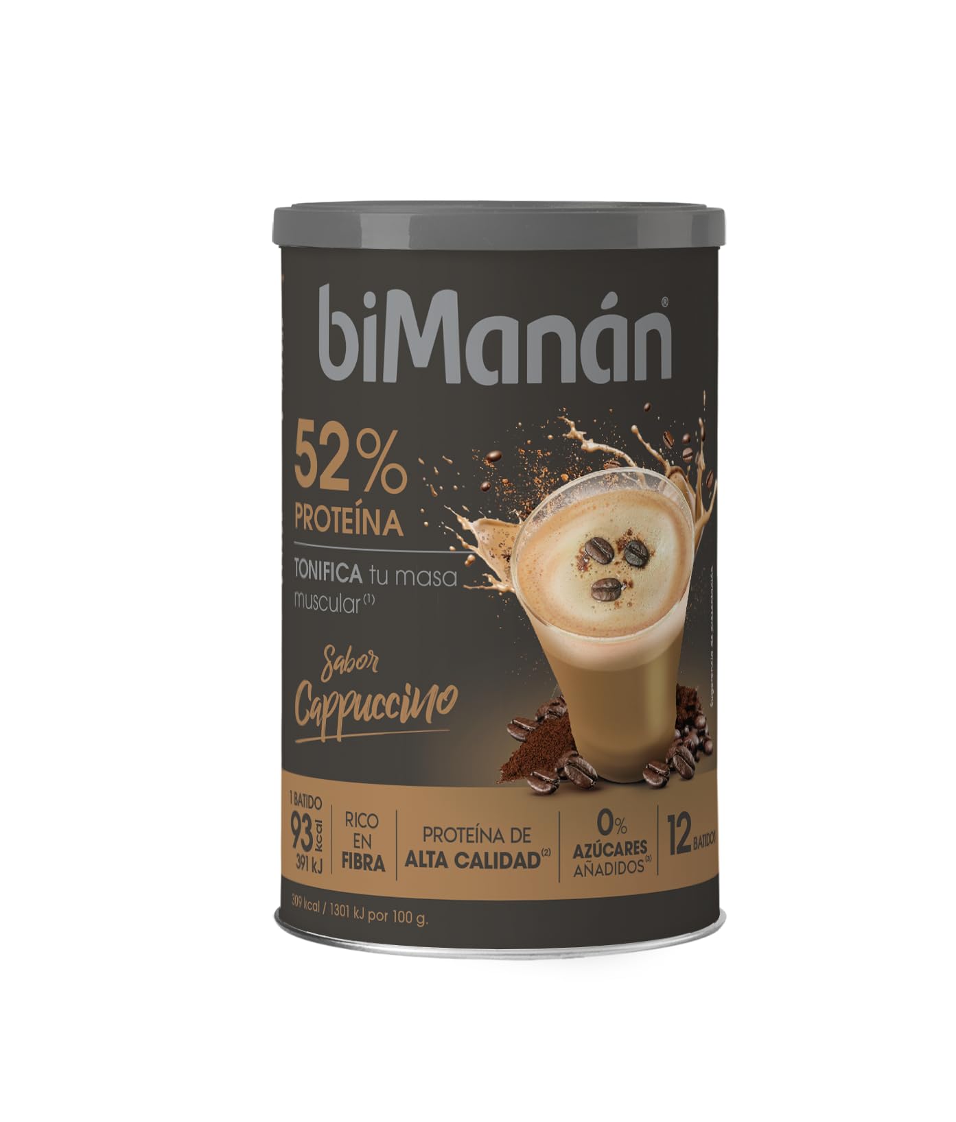 BIMANÁN - Batido de proteína, sabor de chocolate, 52% de proteína por porção, ajuda a tonificar e aumentar a massa muscular, 360 g, 12 Rações