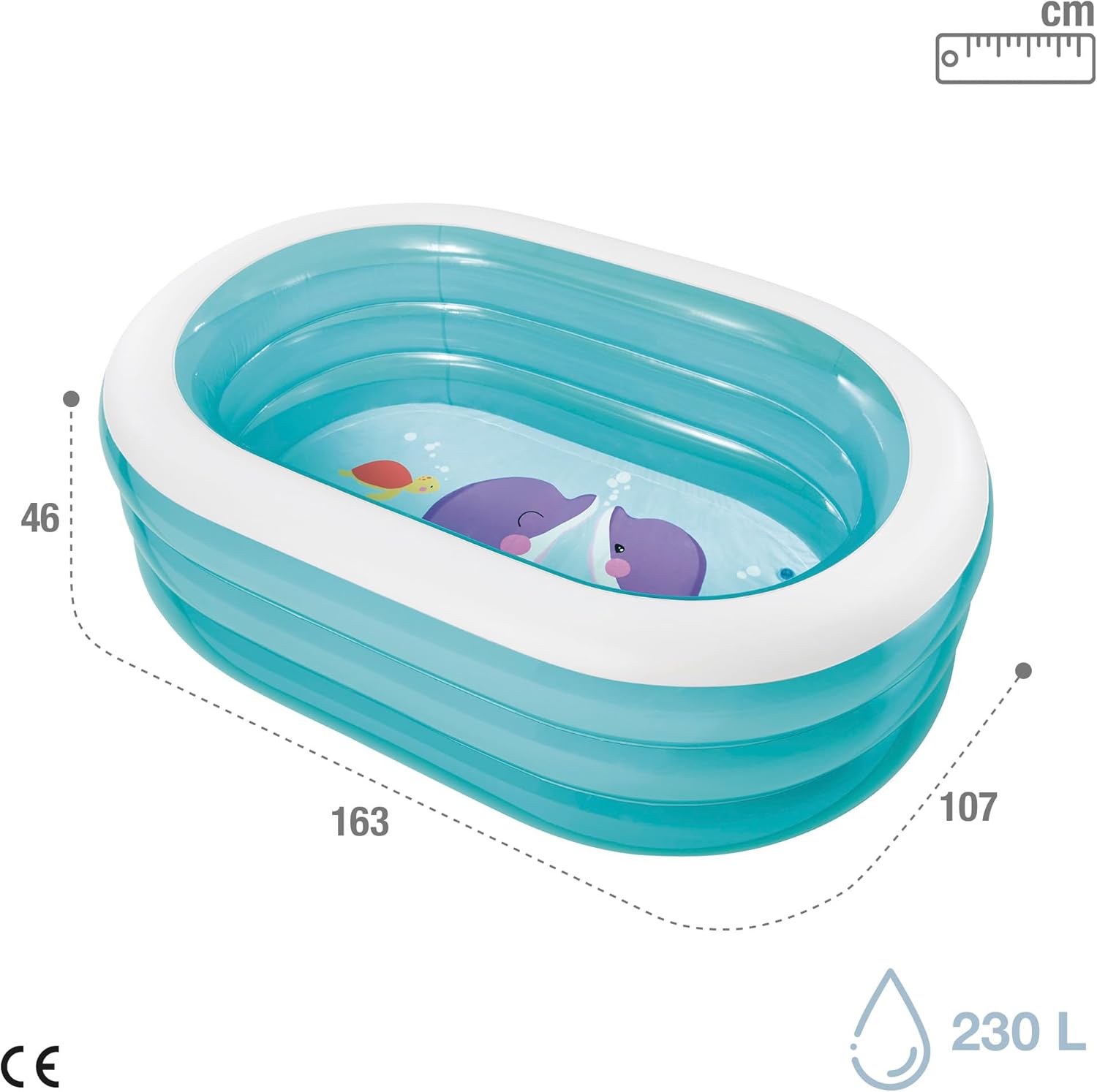 Intex 57482NP Piscina insuflável My Sea Friends 163 x 107 x 46 cm, 230 litros, cor/modelo sortido