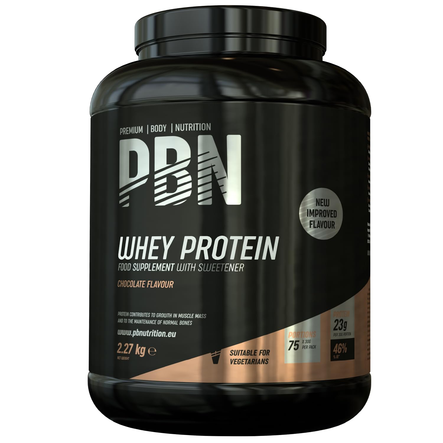 Premium Body Nutrition - Proteína de soro de leite em pó, 2,27 kg (embalagem de 1), sabor banana, sabor otimizado