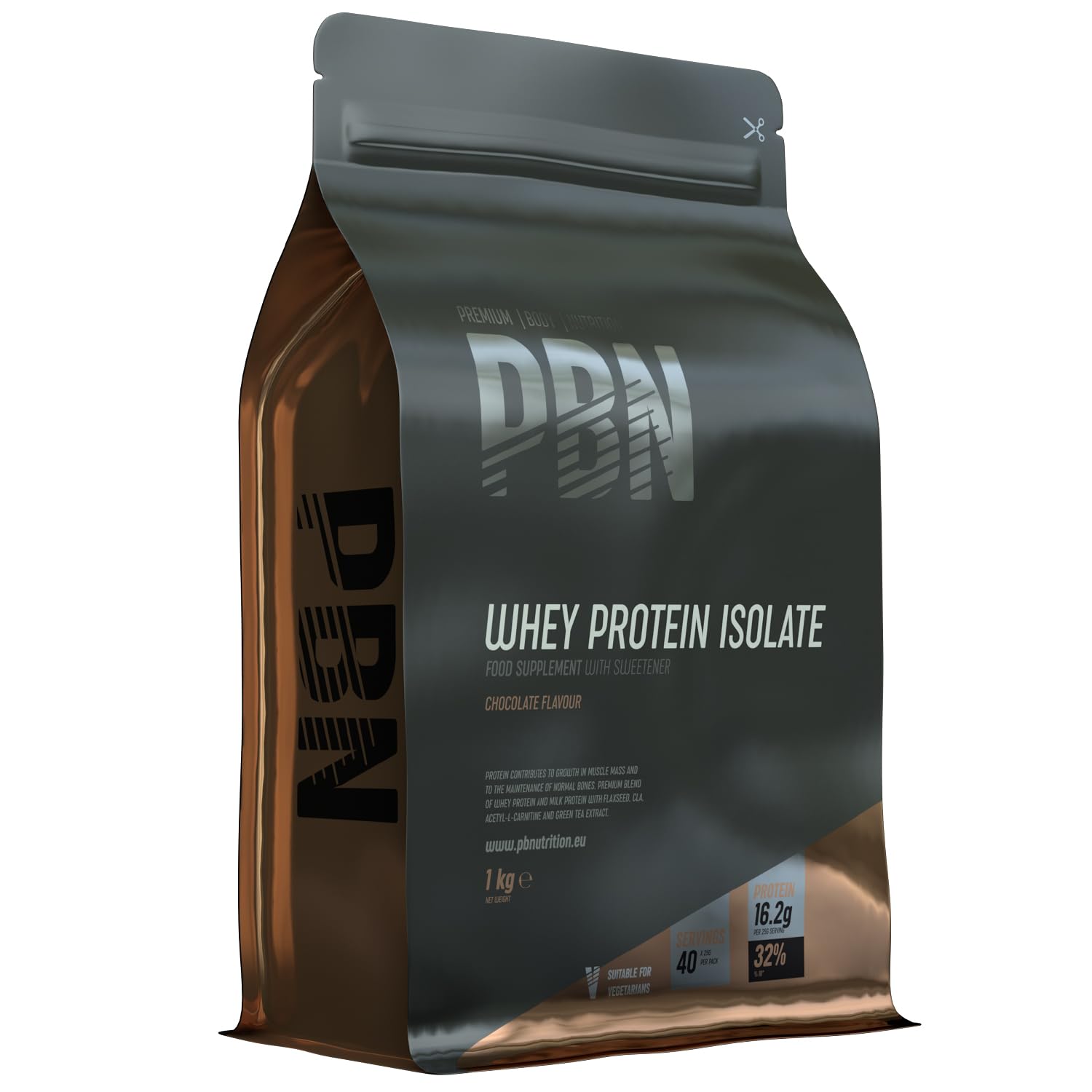 Premium Body Nutrition Whey Isolato Isolado de proteína de soro de leite em pó, 33 porções