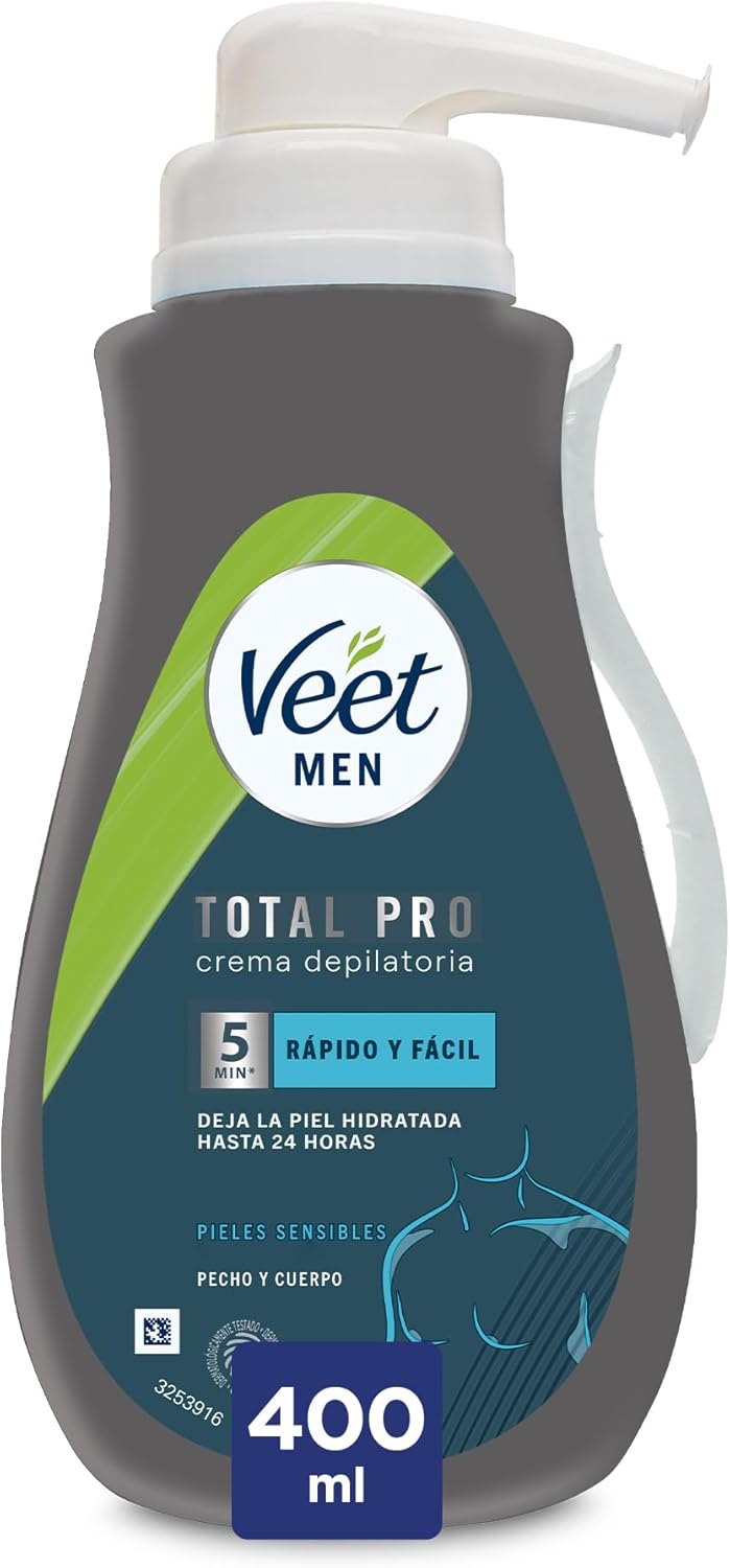 VEET Men Creme depilatório com doseador para peles sensíveis, 400 ml