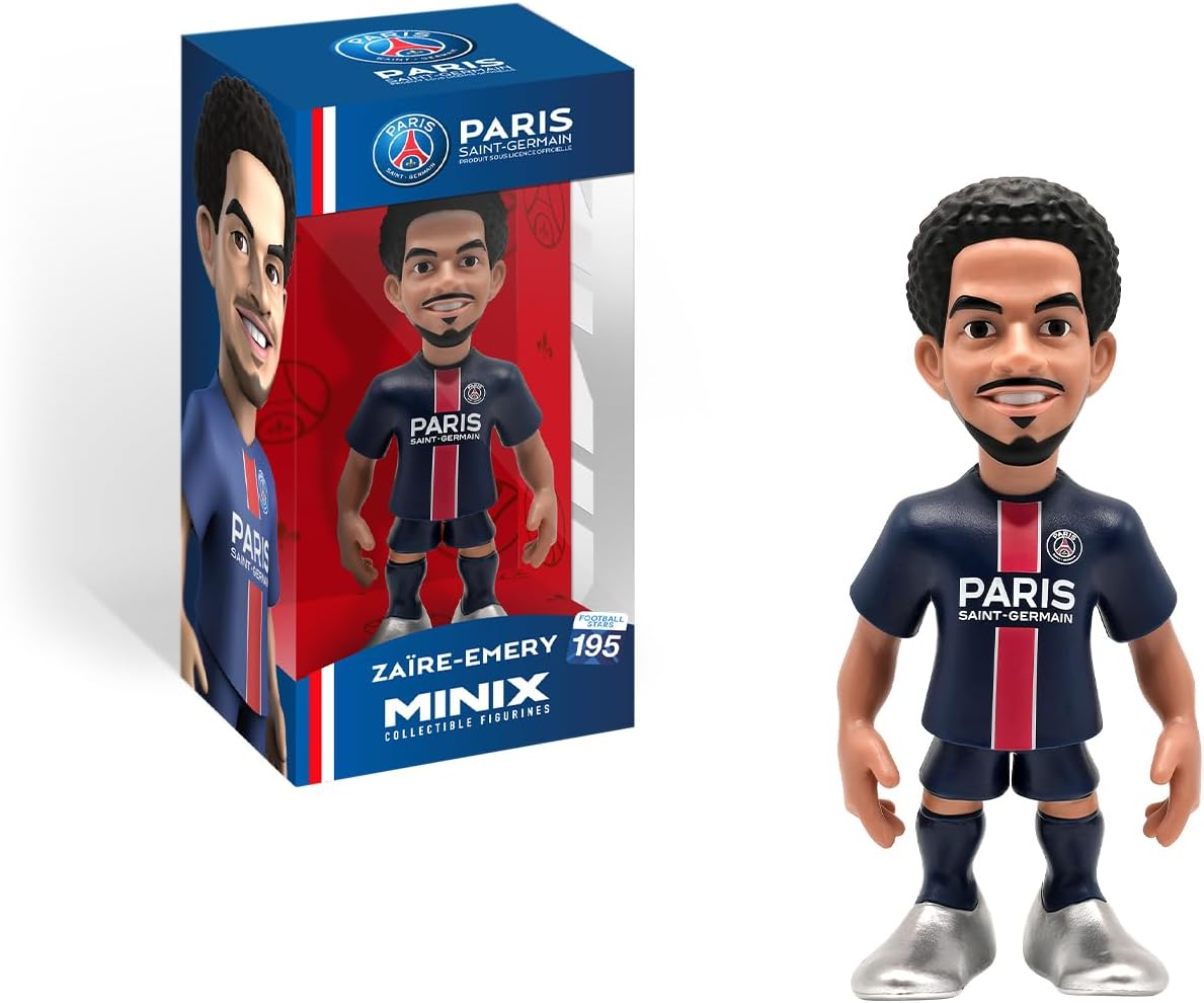 MINIX Football Stars #195 PSG, Warren Zaire, Emery 33, figura colecionável, 12 cm