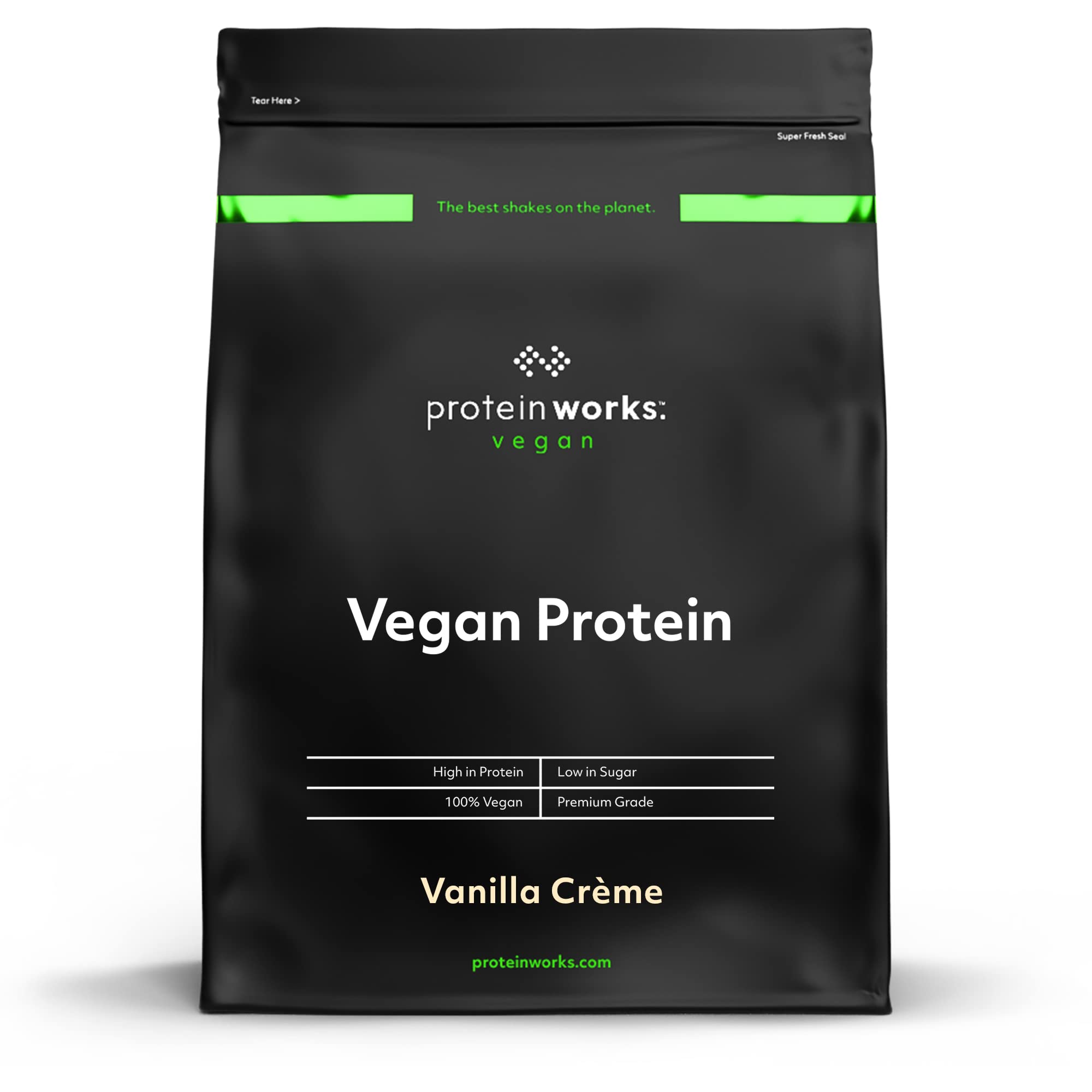 Protein Works - Proteína vegana, 100% A base de plantas, sem glúten, baixo em gorduras, sem sabor - 1 kg