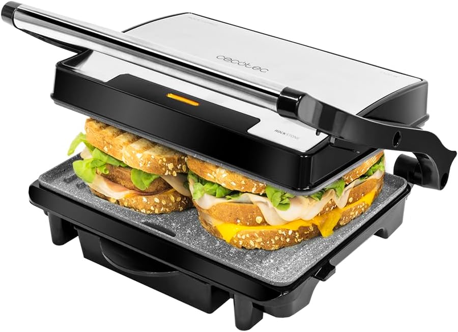 Cecotec Rock'nGrill Grelha elétrica com revestimento antiaderente RockStone