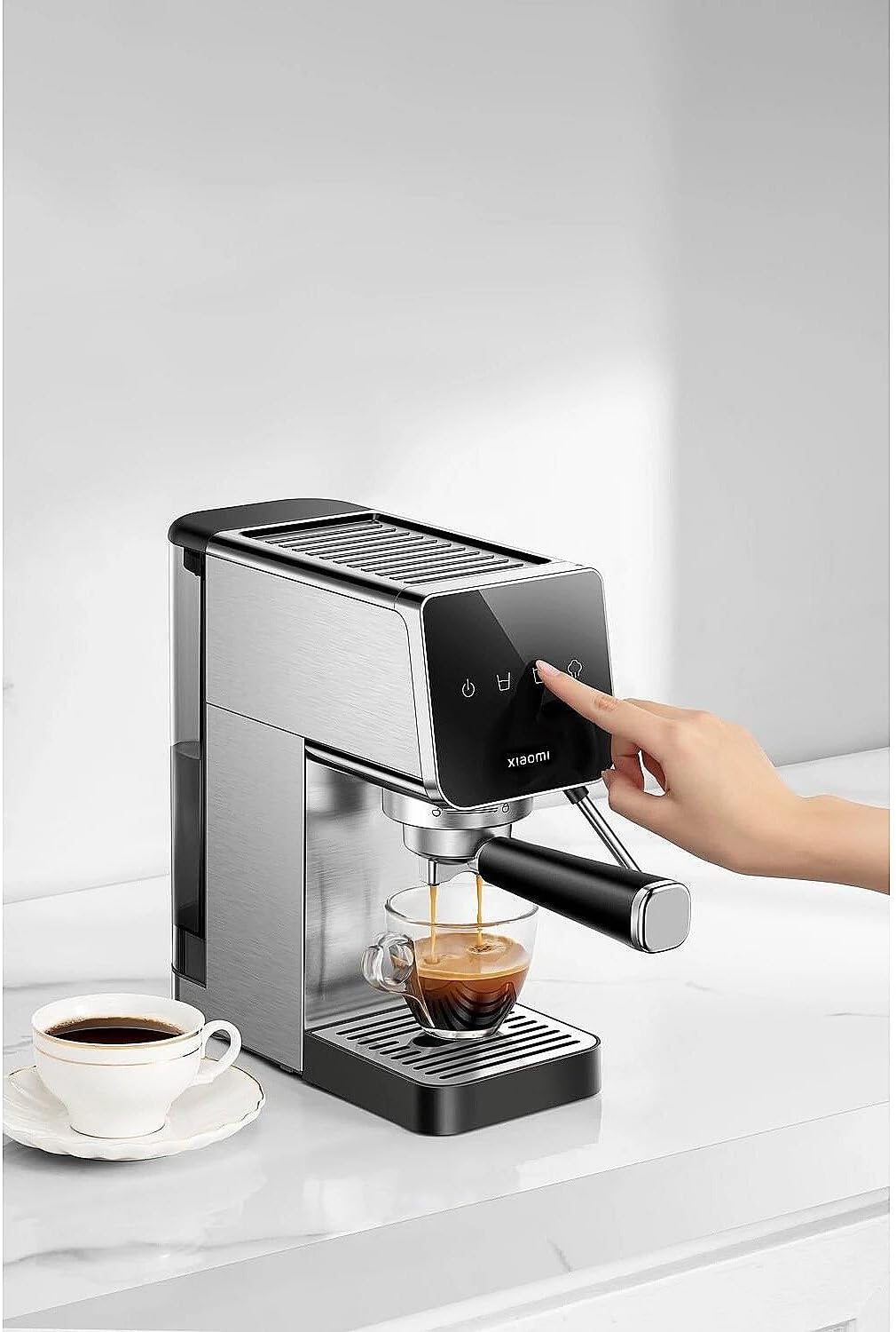 Xiaomi Máquina espresso semiautomática, bomba de 20 bares, tanque de 0,9 l, design compacto, 1350 W