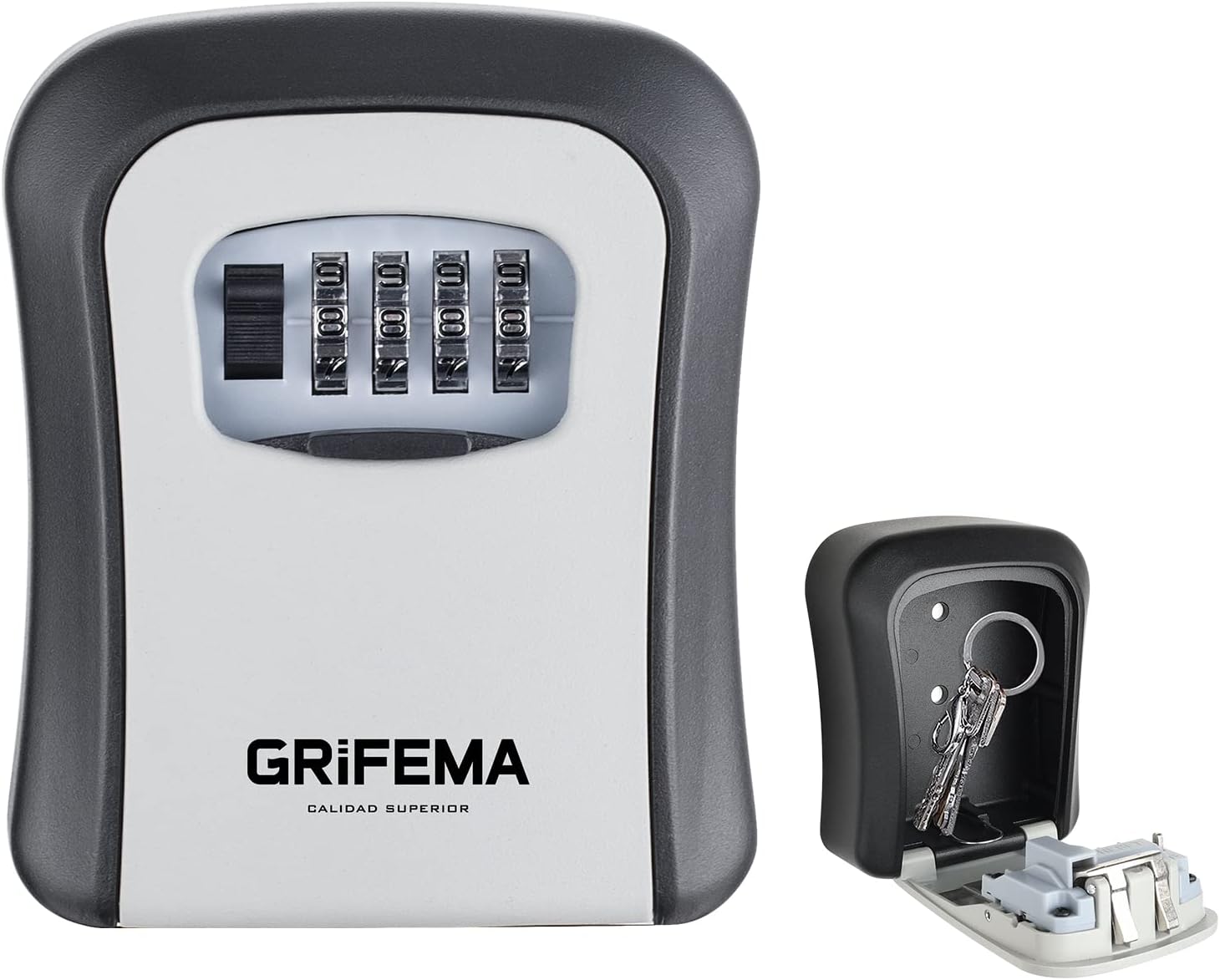 GRIFEMA GA1003-1 Caja de Seguridad para Llaves, Caja de Cerradura, Armarios de Llaves, Pared, Gris