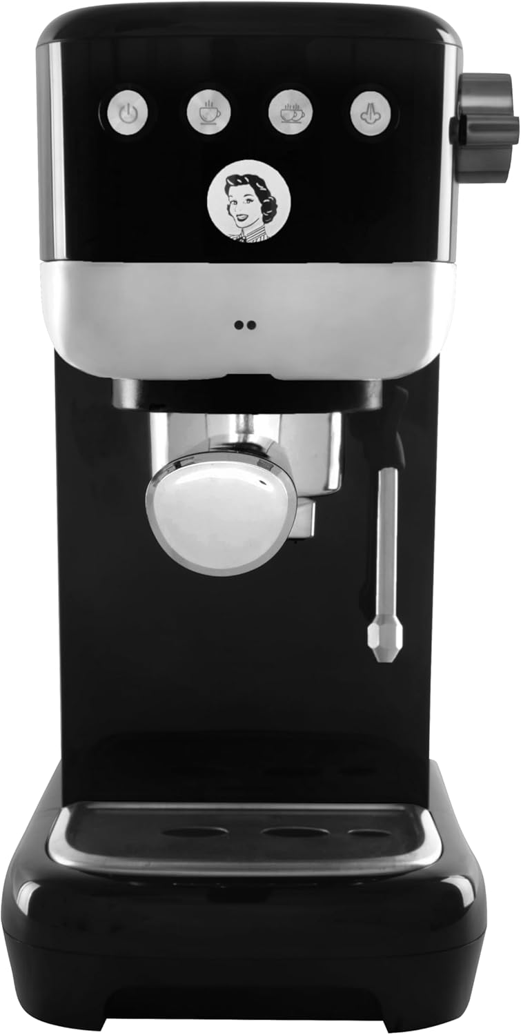 Cafeteira expresso de Gala Slender de 1350 W – 20 barras de pressão, depósito de 1,3 l, café moído e monoodose, vaporizador, design compacto e elegante
