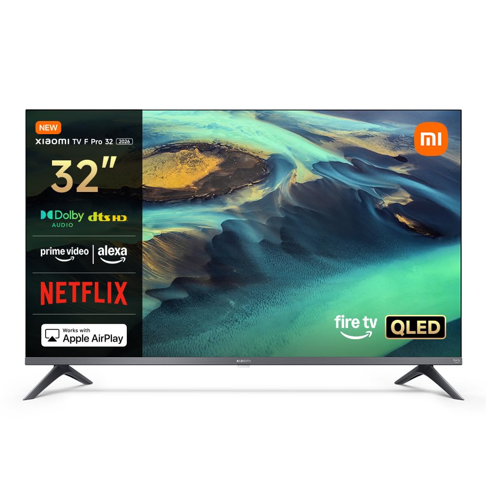 XIAOMI TV F 32, 32 polegadas (81 cm), HD, Smart TV, Fire OS7, controlo de voz Alexa, áudio Dolby, DTS Virtual: X, DTS-HD, compatível com Apple AirPlay, 2025
