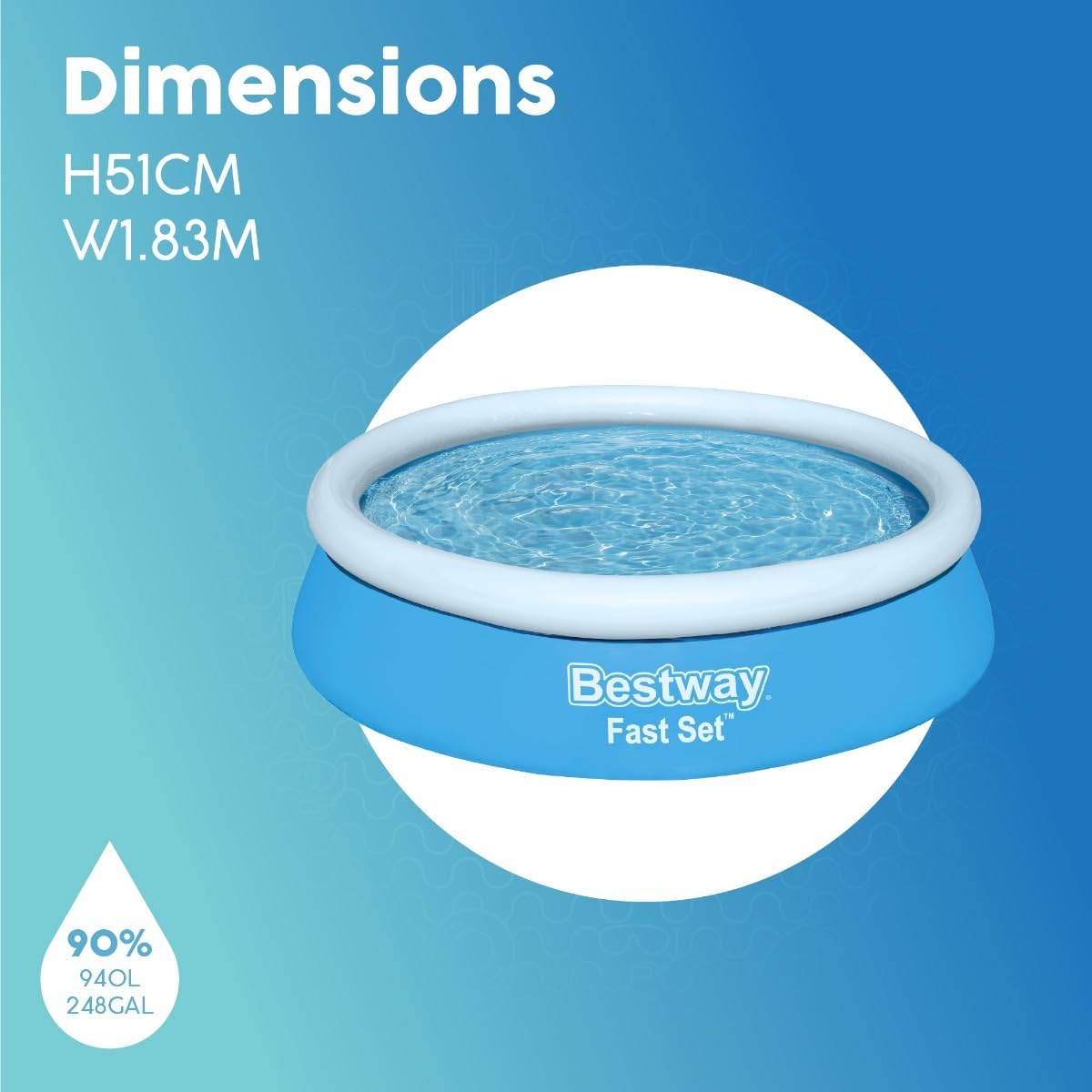 Bestway Piscina de 1,83 m x 51 cm