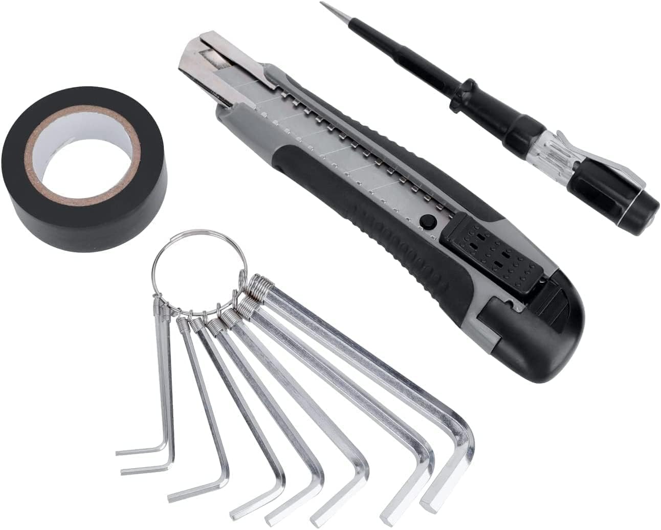 Amazon Basics Conjunto de ferramentas para casa, plástico, preto/cinzento, 32 unidades