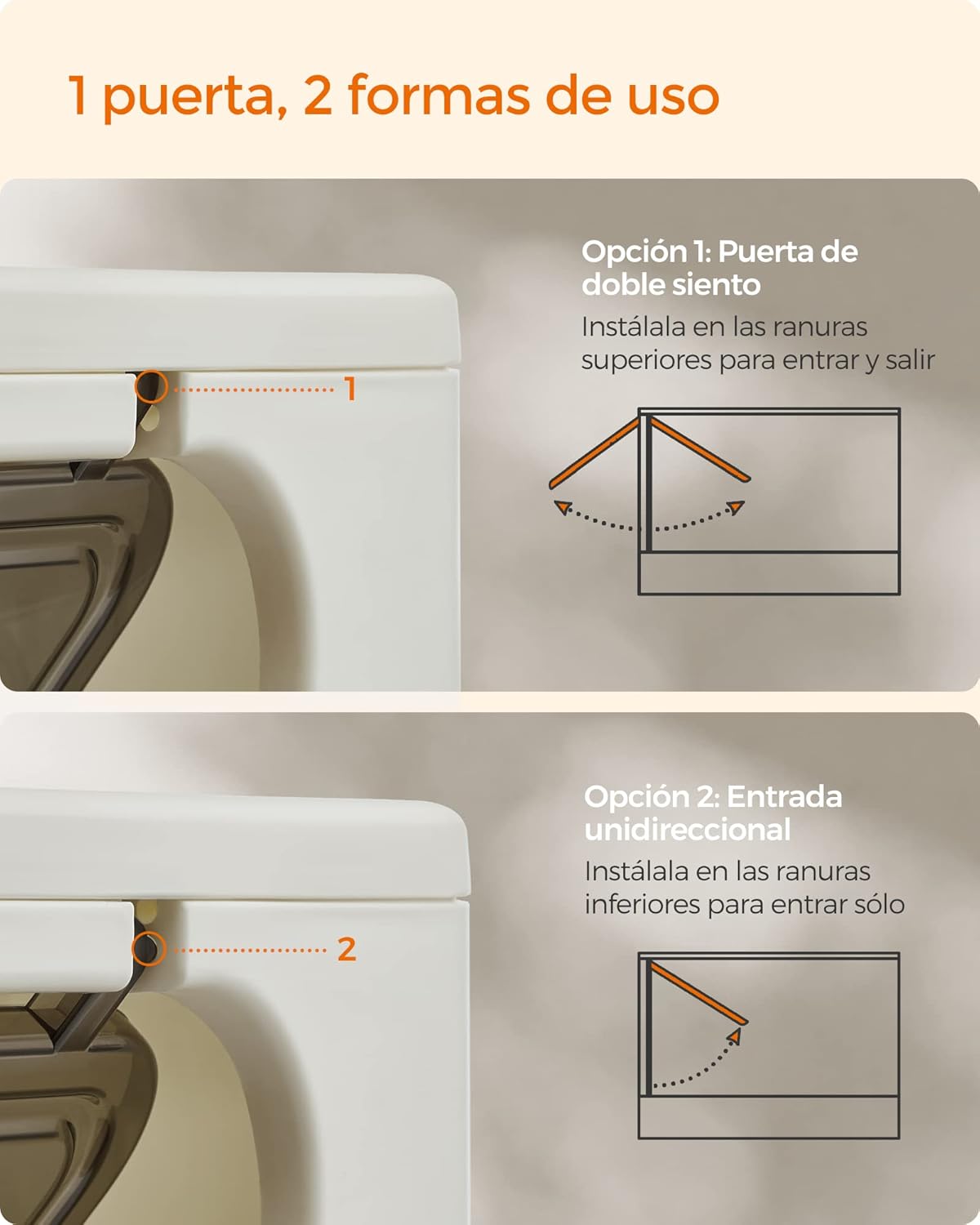 Feandrea Areia para gatos, caixa de areia com bandeja removível, pá, escova, espaço para gatos grandes, carga de 15 kg, anti-filtração, anti-fugas, bege e preto PPT001W01