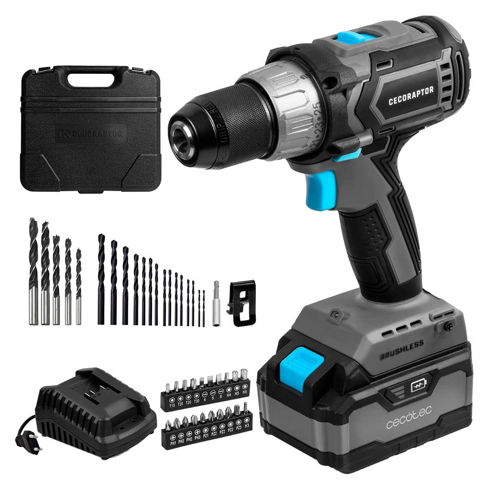 Cecotec Taladro Eléctrico Percutor PowerDrill 850 EasyAdjust. 850W, 46000 impactos por minuto, 4800 rpm, Cable extralargo 3m, Mandril portabrocas sin llave 13mm diámetro, Totalmente equipado