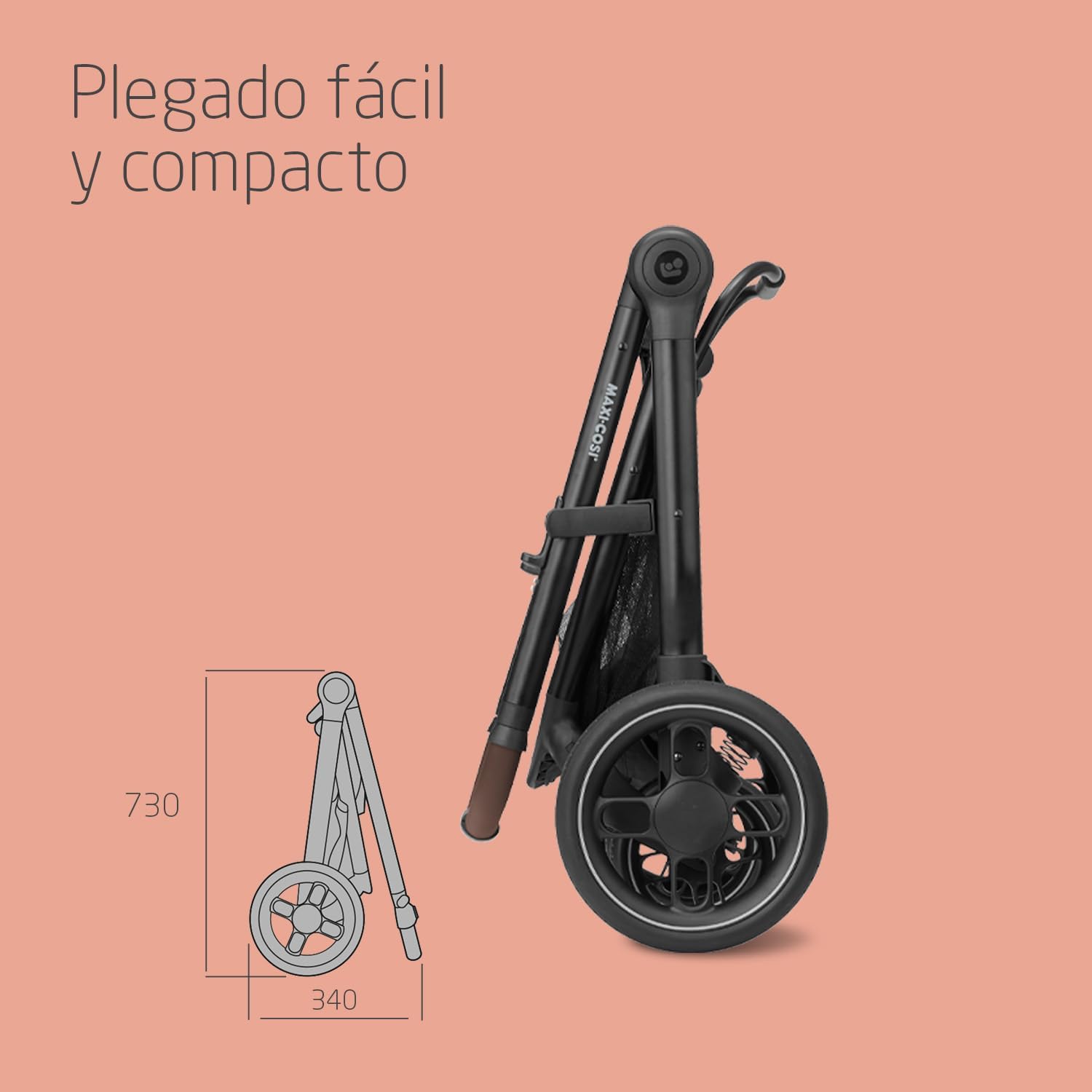 Maxi-Cosi Zelia S Trio carrinho de bebé 3 peças, 0 - 4 anos, até 22 kg, dobrável, compacto e reclinável, com abrioFix S i-Size cadeira carro bebé, acessórios, bolsa trocador, cinzento