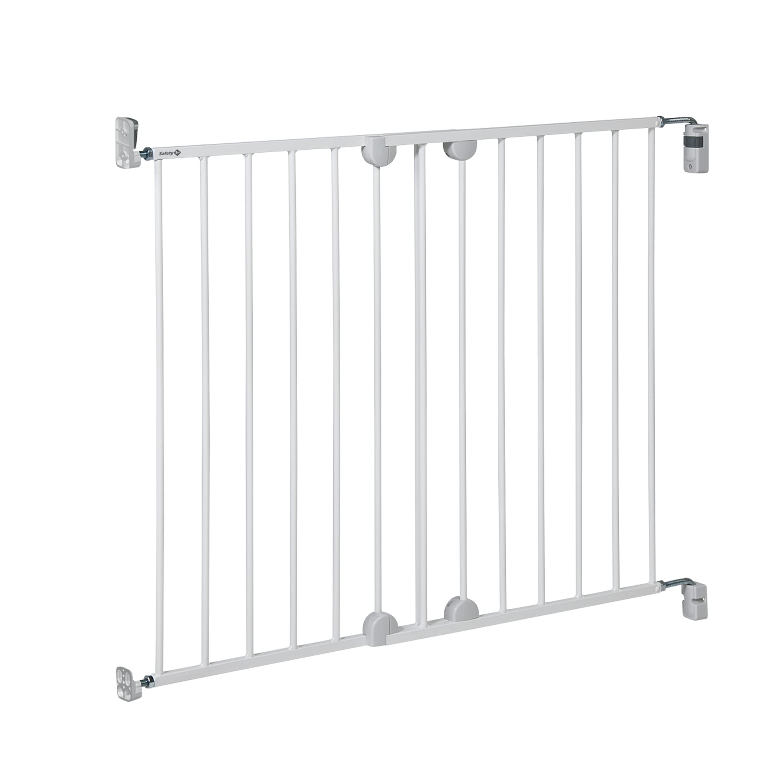 Safety 1st Easy Close Metal Barreira de segurança branca metálica para portas e escadas, porta de segurança de 80 cm até 136 cm com extensões, adequado para bebés, crianças e cães
