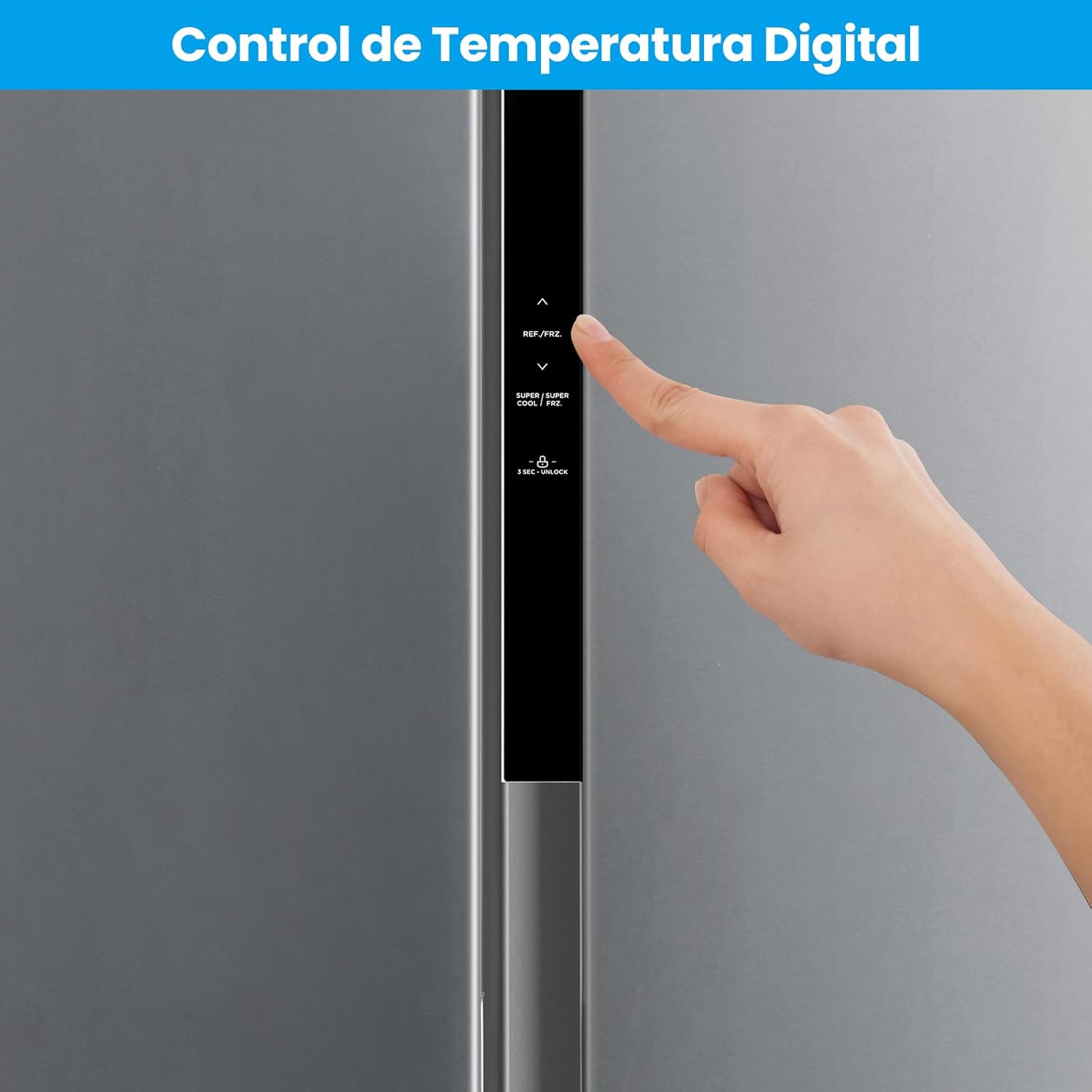 Comfee ' RCS609IX2 Frigorífico-Congelador americano 460 L (271 + 189)/Não Frost/Compressor Inverter/177,5 cm de altura/de refrigeração/189 L de congelação/controlo duplo/SuperCool, Inox