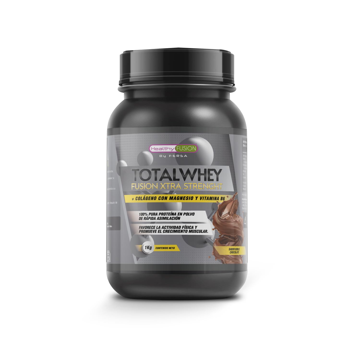 Healthy Fusion Whey Protein | Proteína Whey pura con Colágeno + Magnesio | Mejora tus entrenamientos | Protege y aumenta la masa muscular | 1000g de proteína