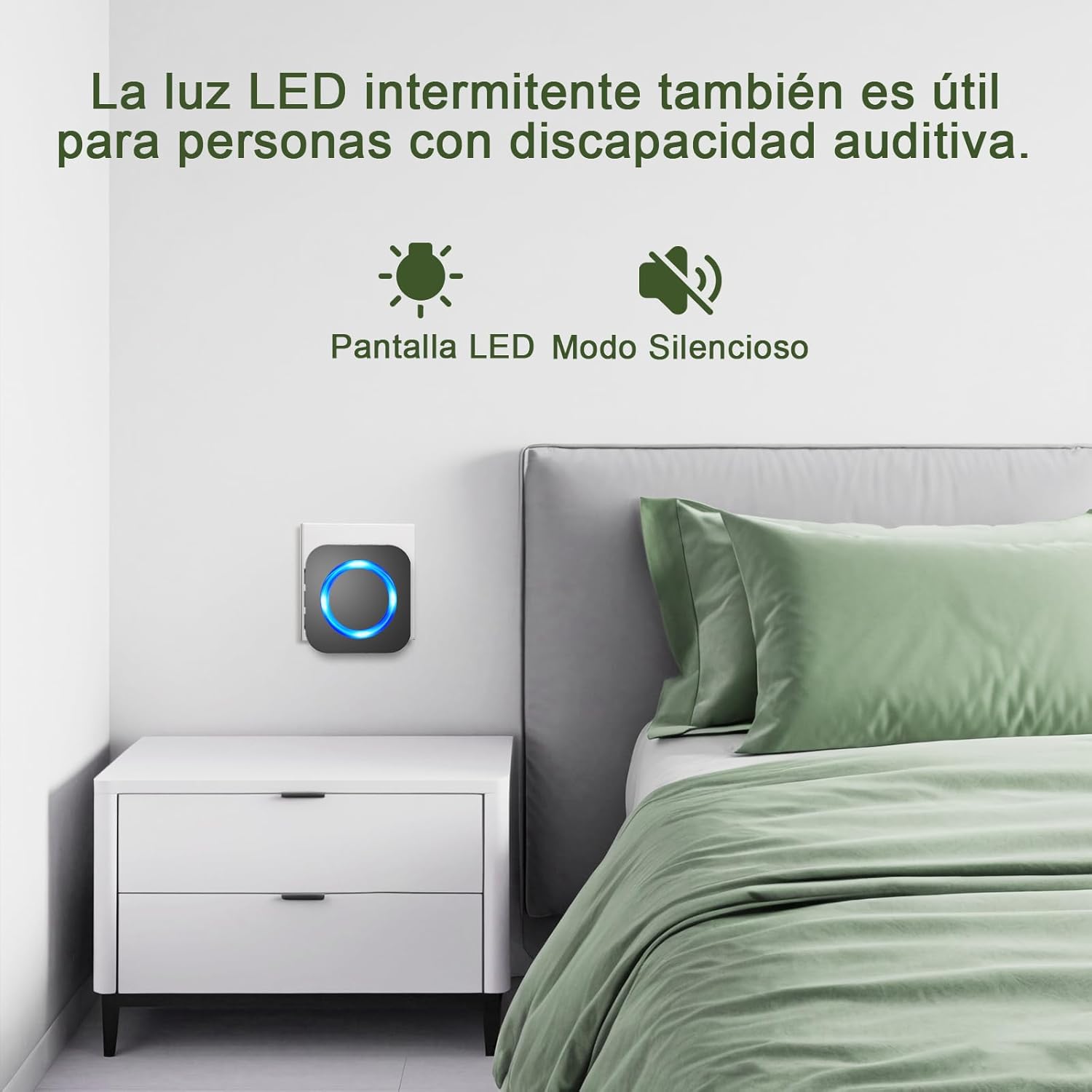 SURFOU Campainha sem fios exterior impermeável, kit Doorbell porta para casa 400 m de alcance Doorbell com 55 melodias, 5 níveis de volume, indicador LED, fácil instalação para casa, preto