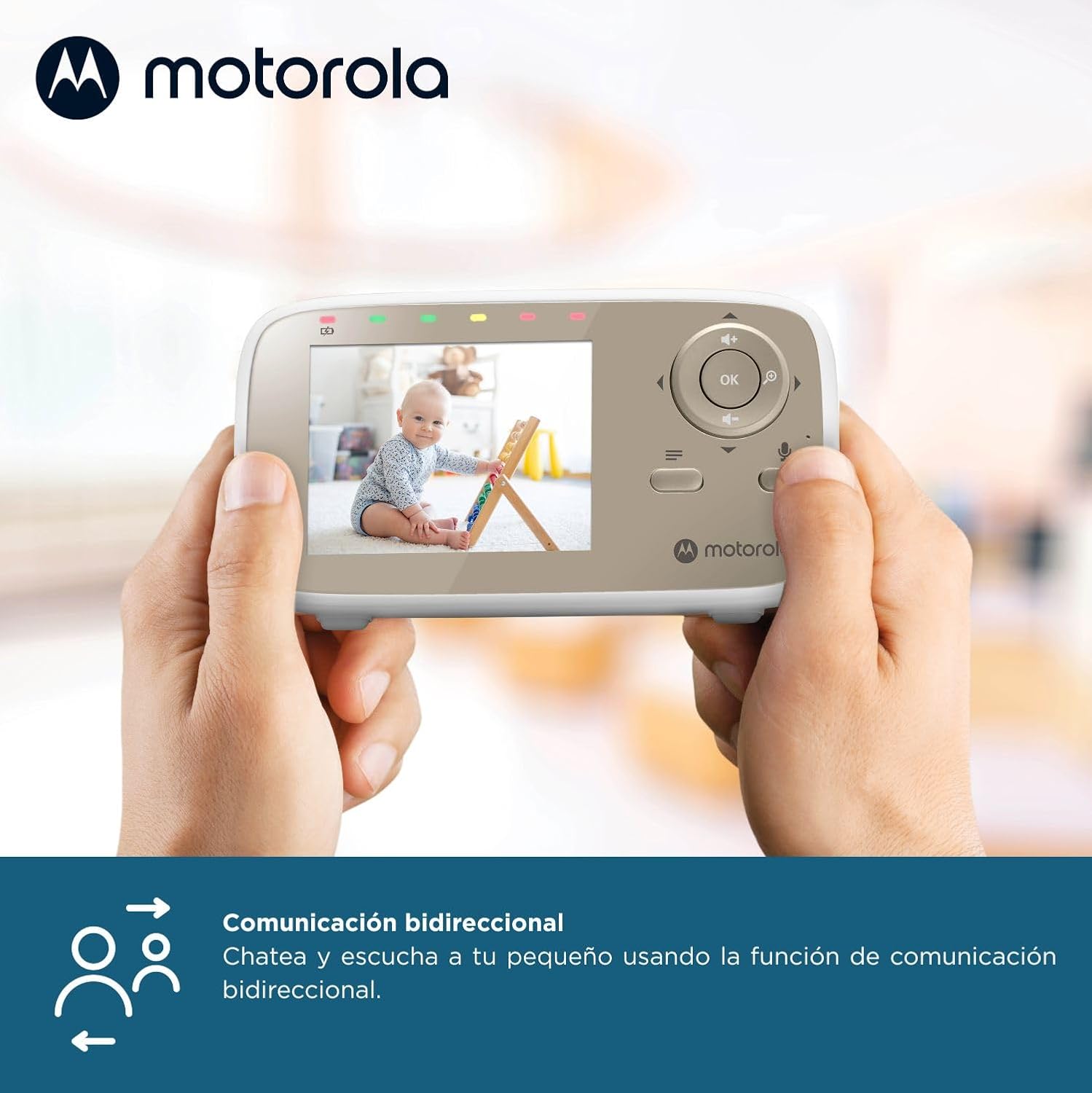 Motorola Nursery VM483 Videomonitores para bebés, unidade para pais de 2,8 polegadas, infravermelhos, zoom digital, função Talk-Back, branco