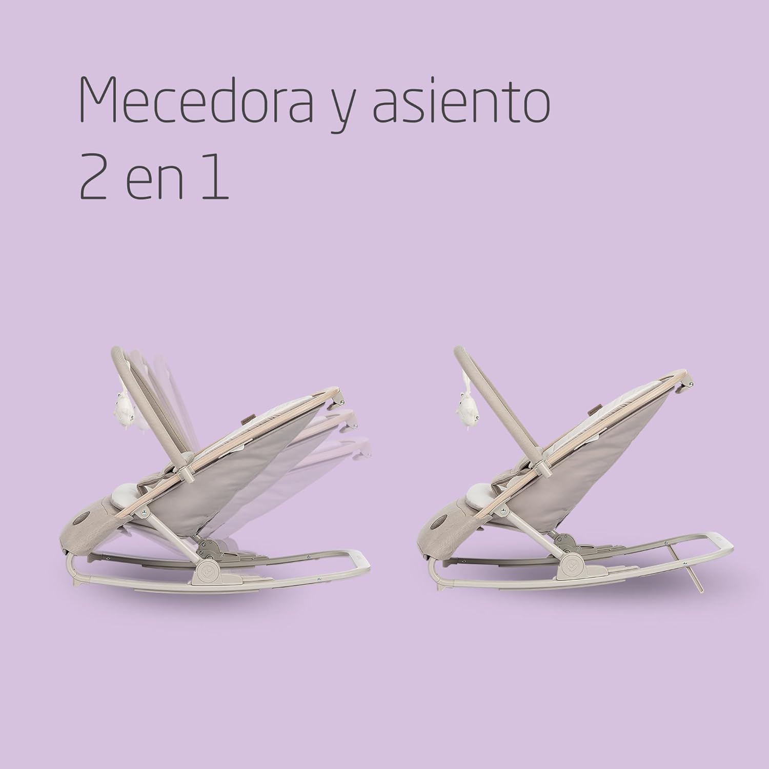 Maxi-Cosi Kori Rede de bebé 2 em 1 com arco de jogos, 0-2 anos, máx.15 kg, baloiço bebé, 3 posições de reclinação uma mão, leve e compacta, arnês fácil, Eco Care, Classic Bege