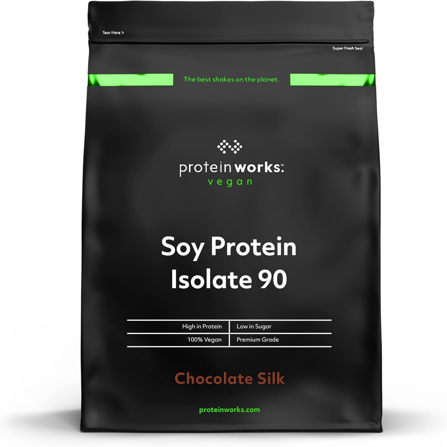 THE PROTEIN WORKS Proteína de soja 90 (isolada) | chocolate macio | 100% vegano | procedente de fontes sustentáveis, baixo em gorduras, 1 kg